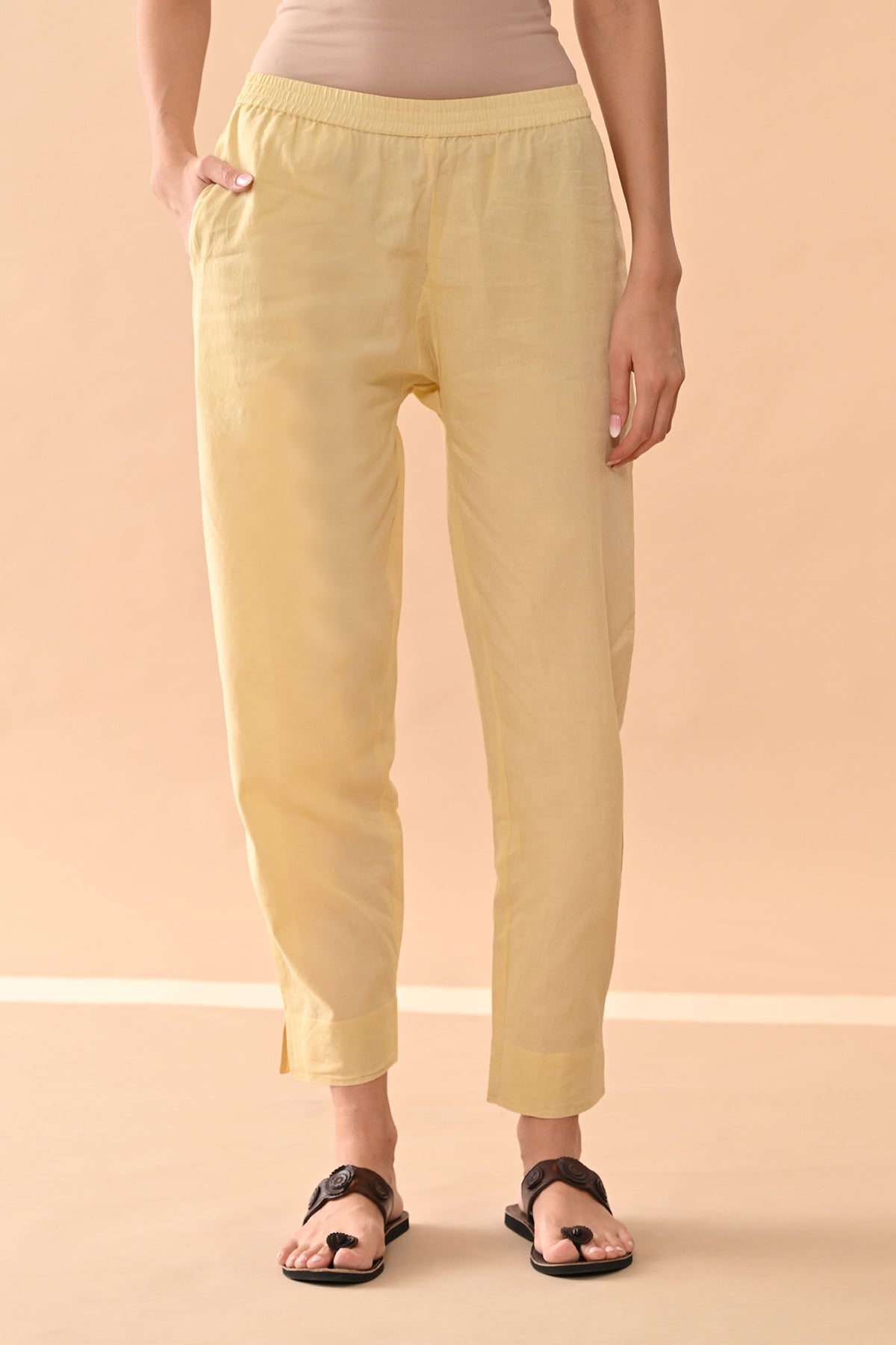 Yellow Embroidered Kurta Set (3 Piece)