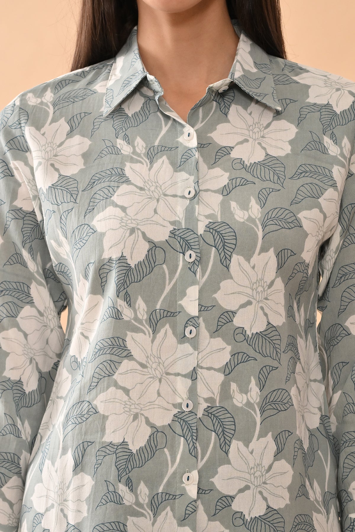 Green Printed Straight Top
