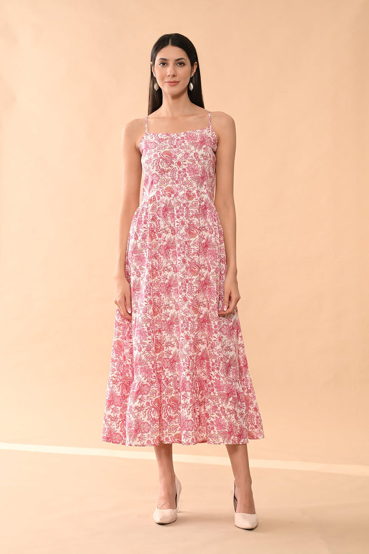 Cream Printed Dress