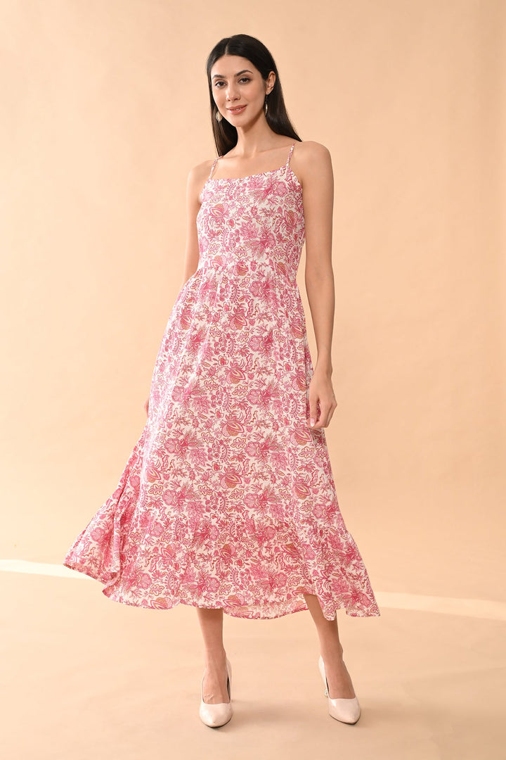 Cream Printed Dress