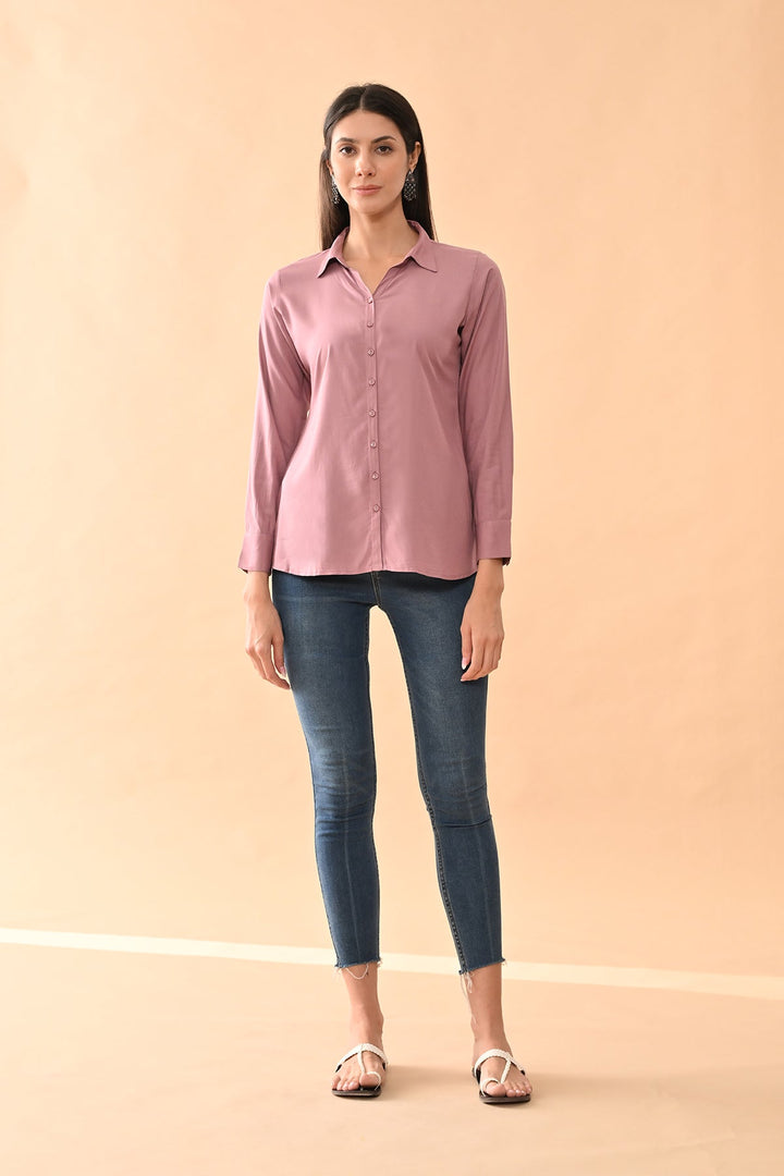 Mauve Solid Straight Top