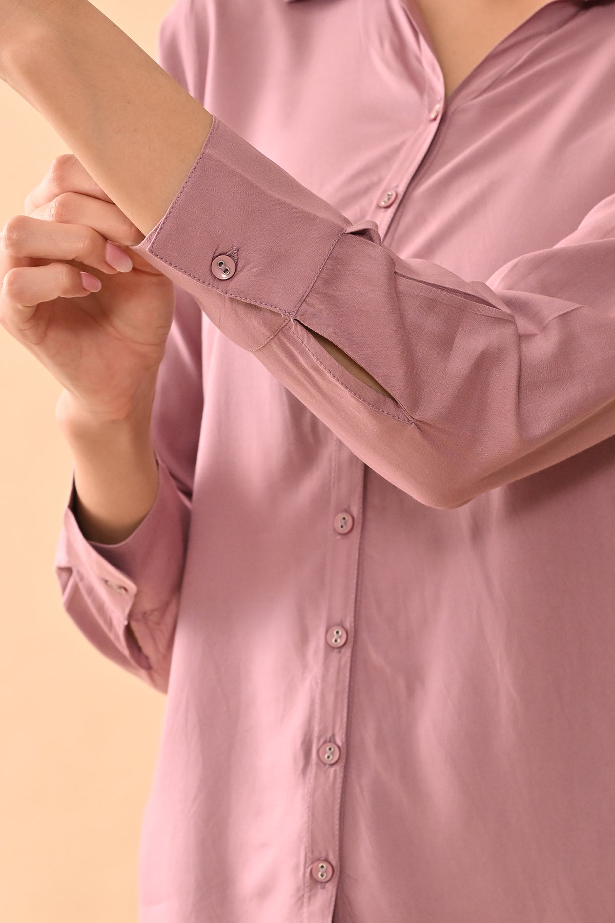 Mauve Solid Straight Top