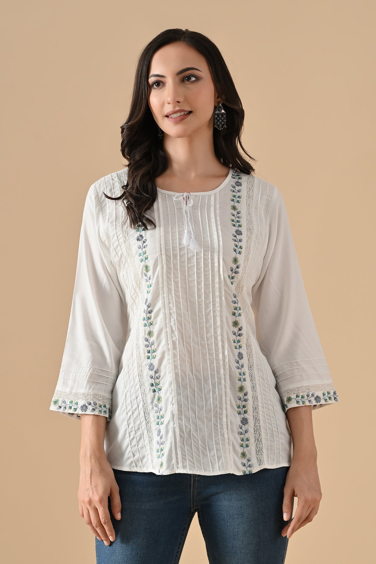 White Embroidered Top