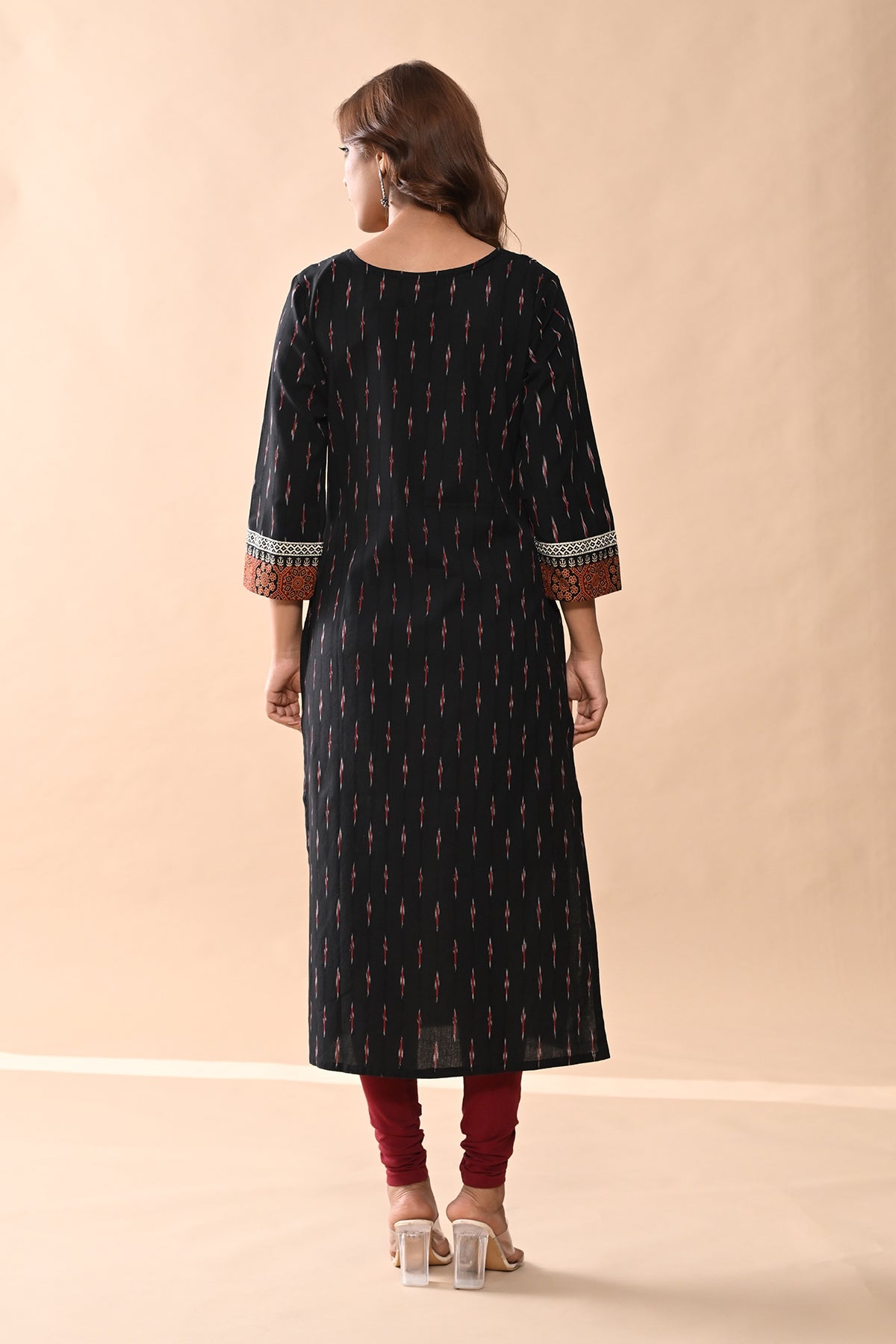 Black Printed Straight Kurta