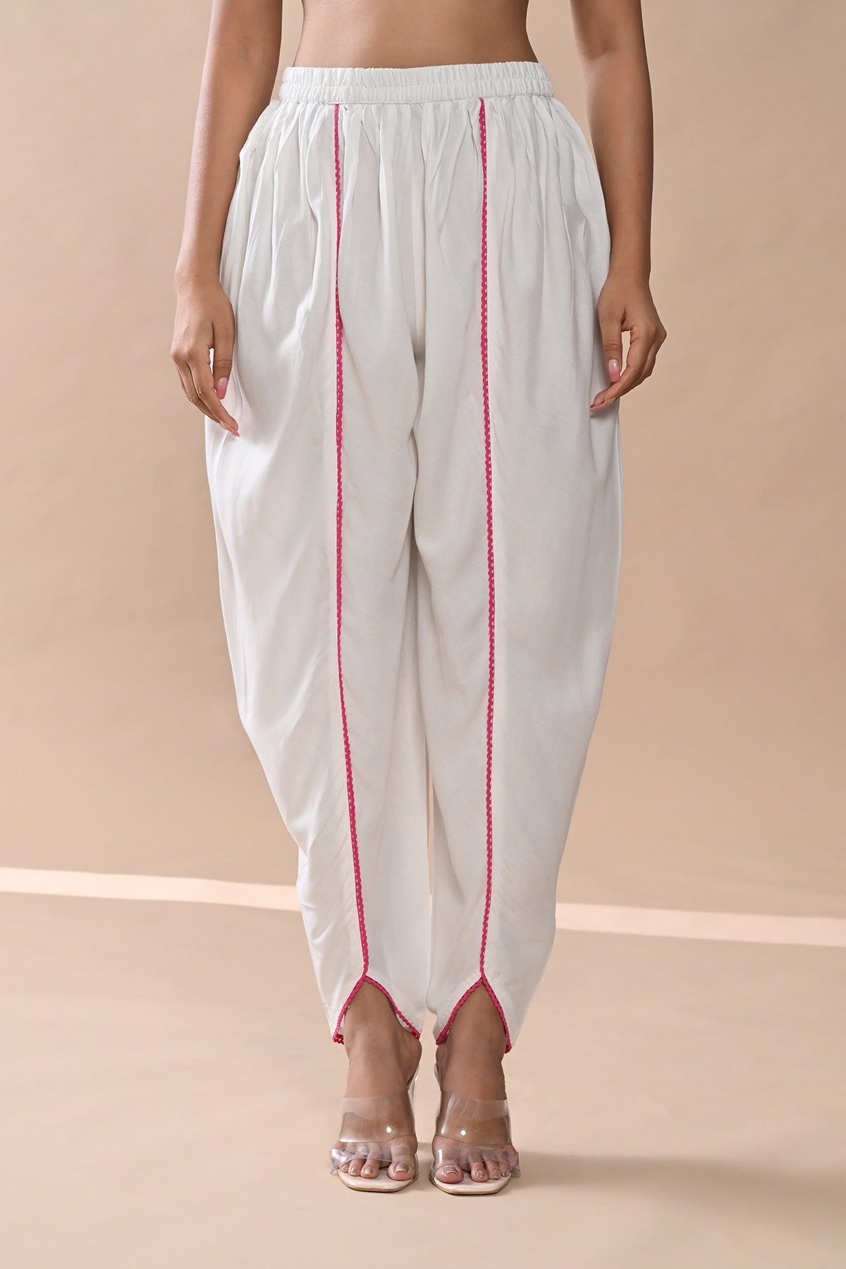 Cream A-line Kurta Set