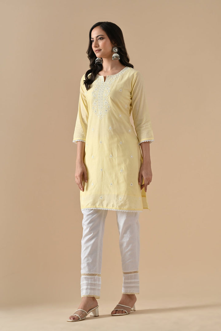 Yellow Embroidered Kurta Set