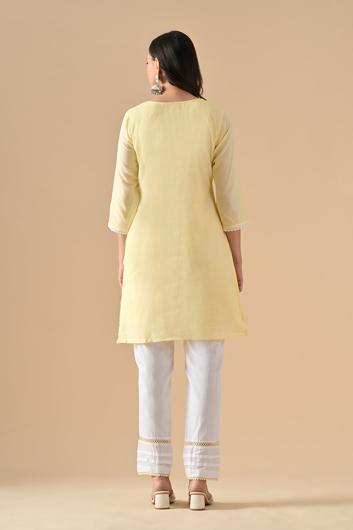 Yellow Embroidered Kurta 2 Pcs Set