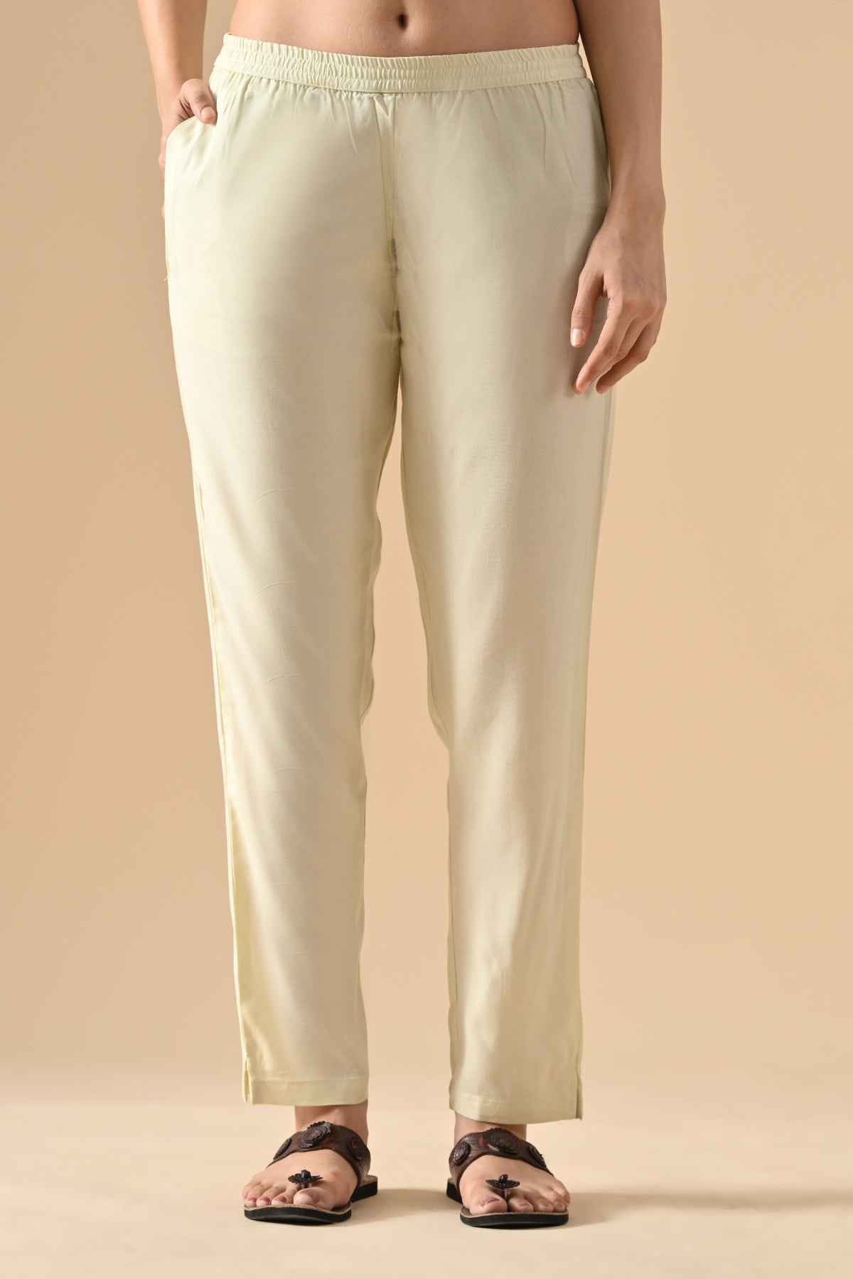 Cream Printed Kurta Set