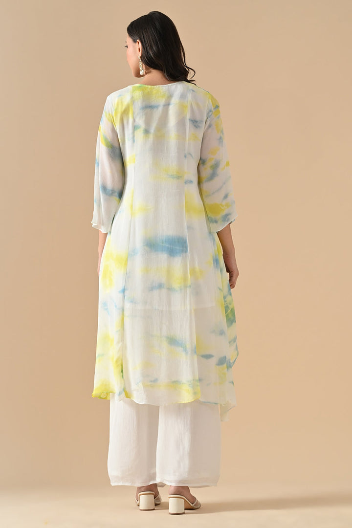 Cream Embroidered Kurta Set