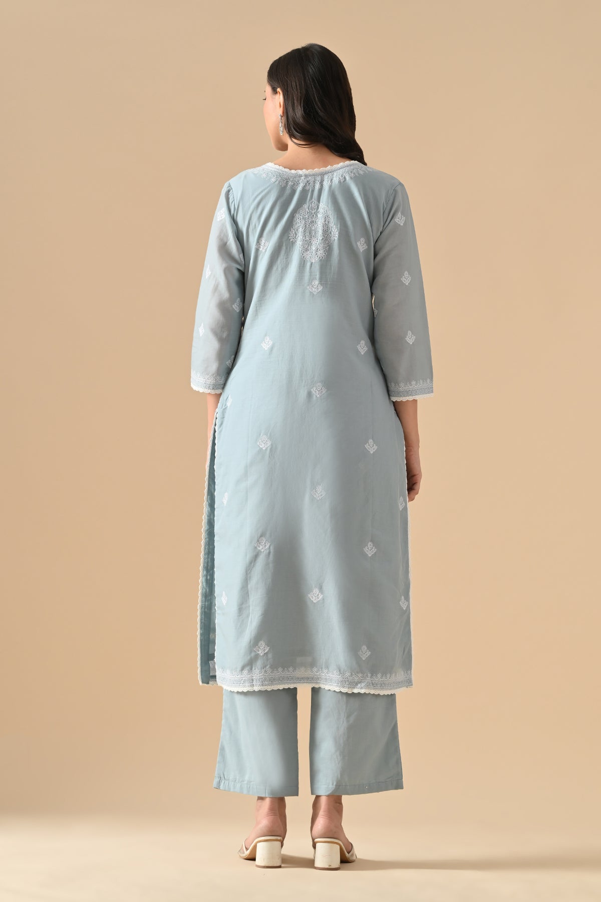 Blue Embroidered Kurta Set