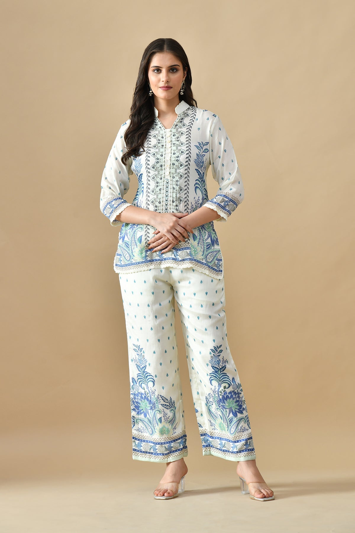 Cream Printed Co-Ord Set