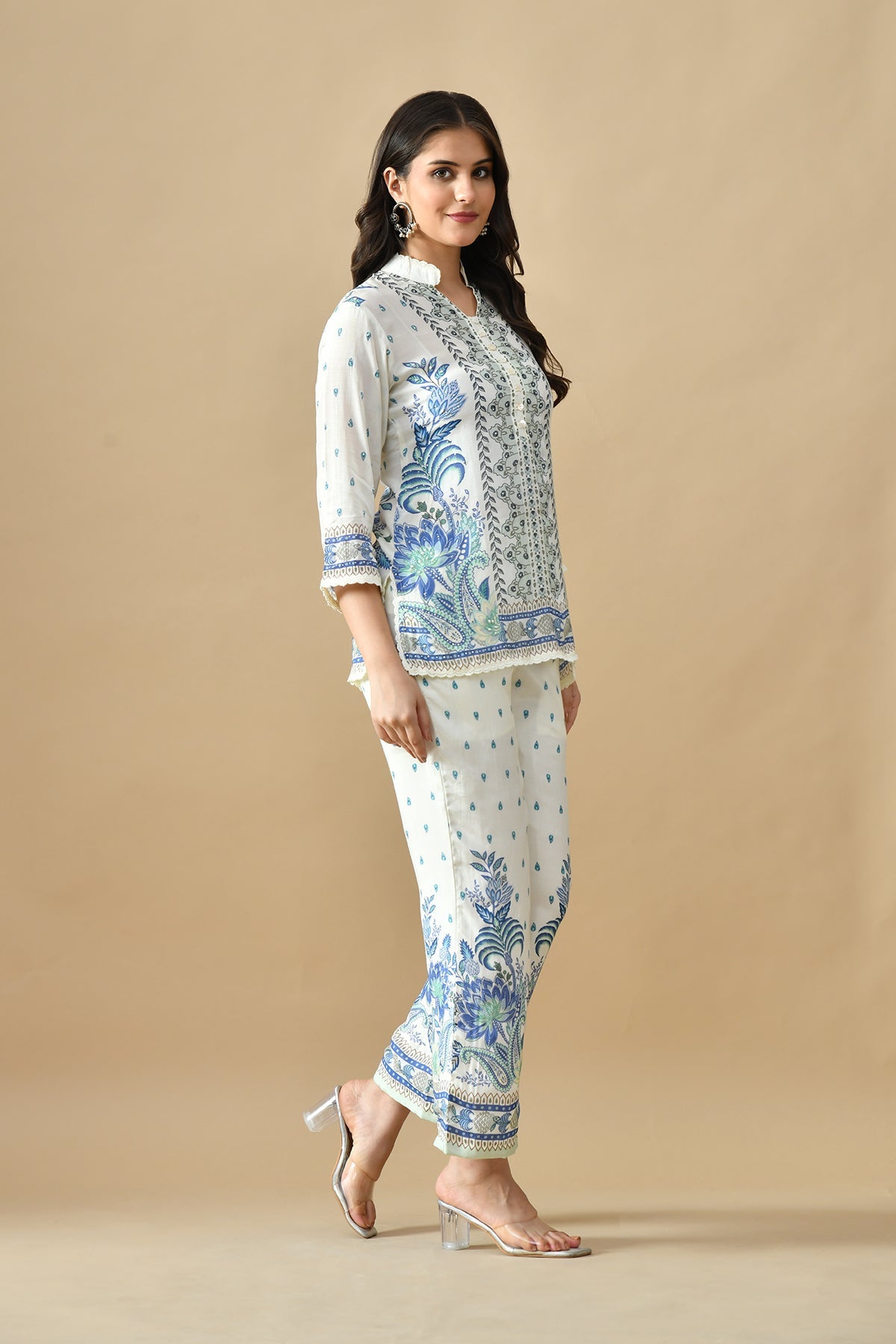 Cream Printed Co-Ord Set