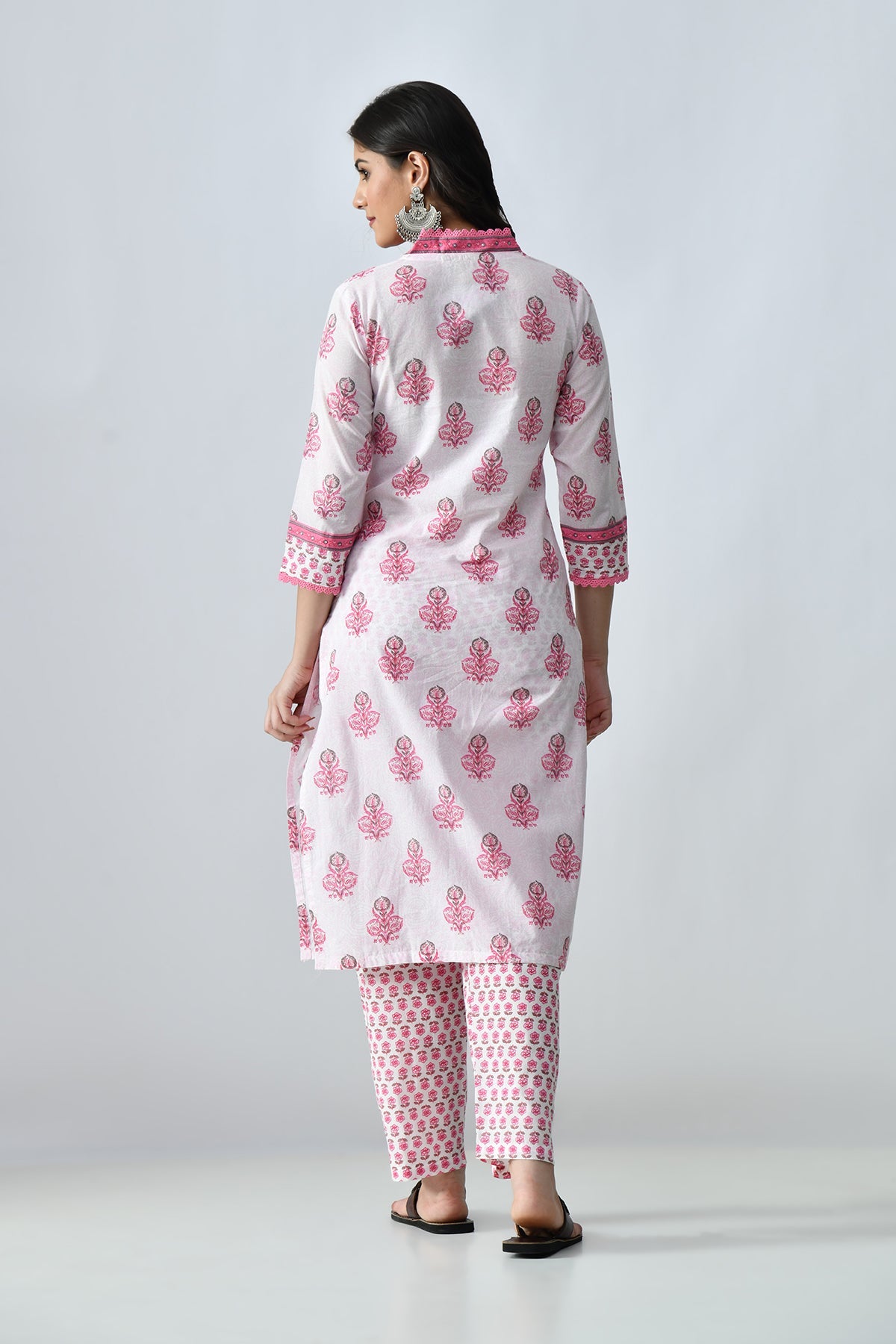 Cream Printed Kurta Set