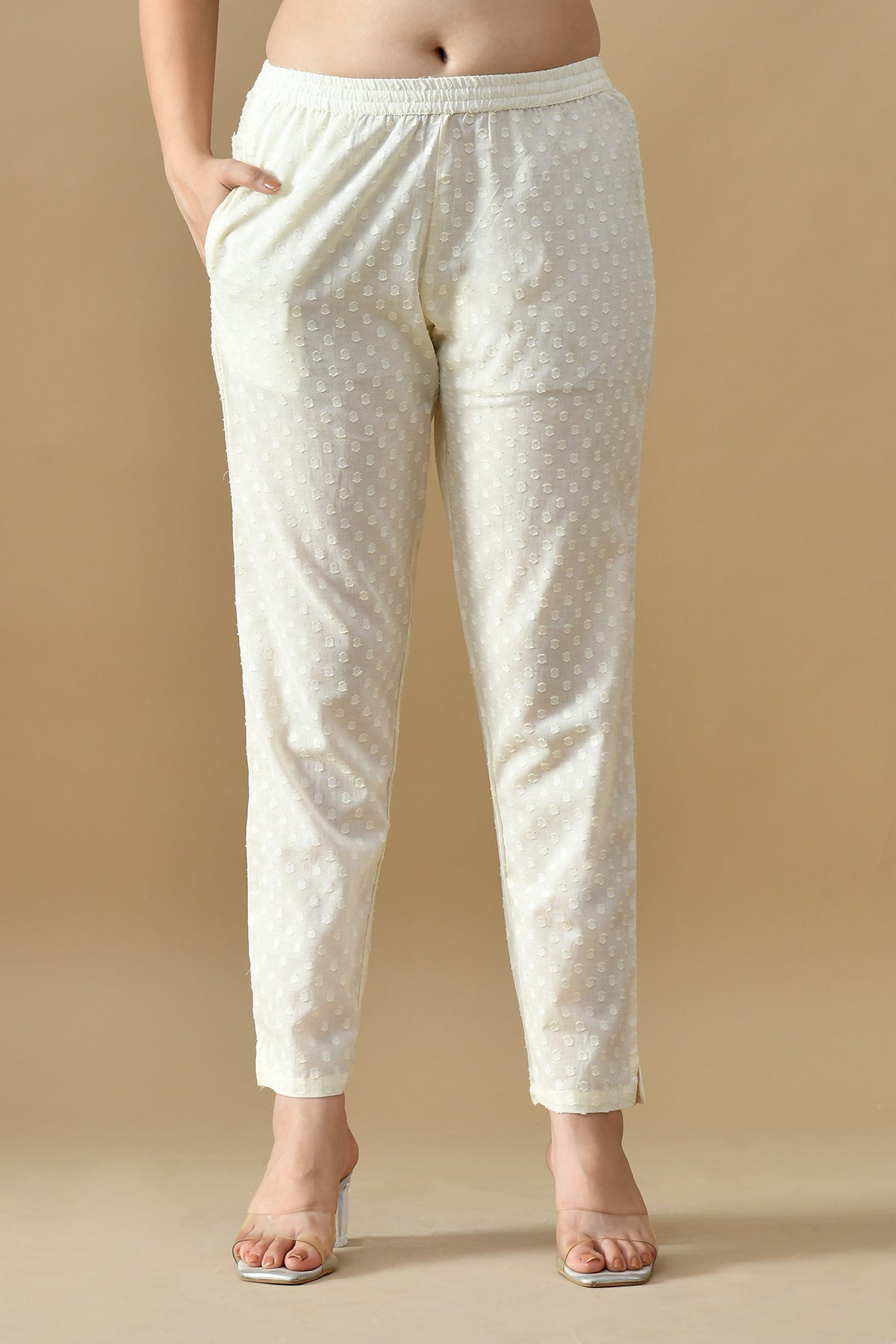 Cream Printed Kurta Set