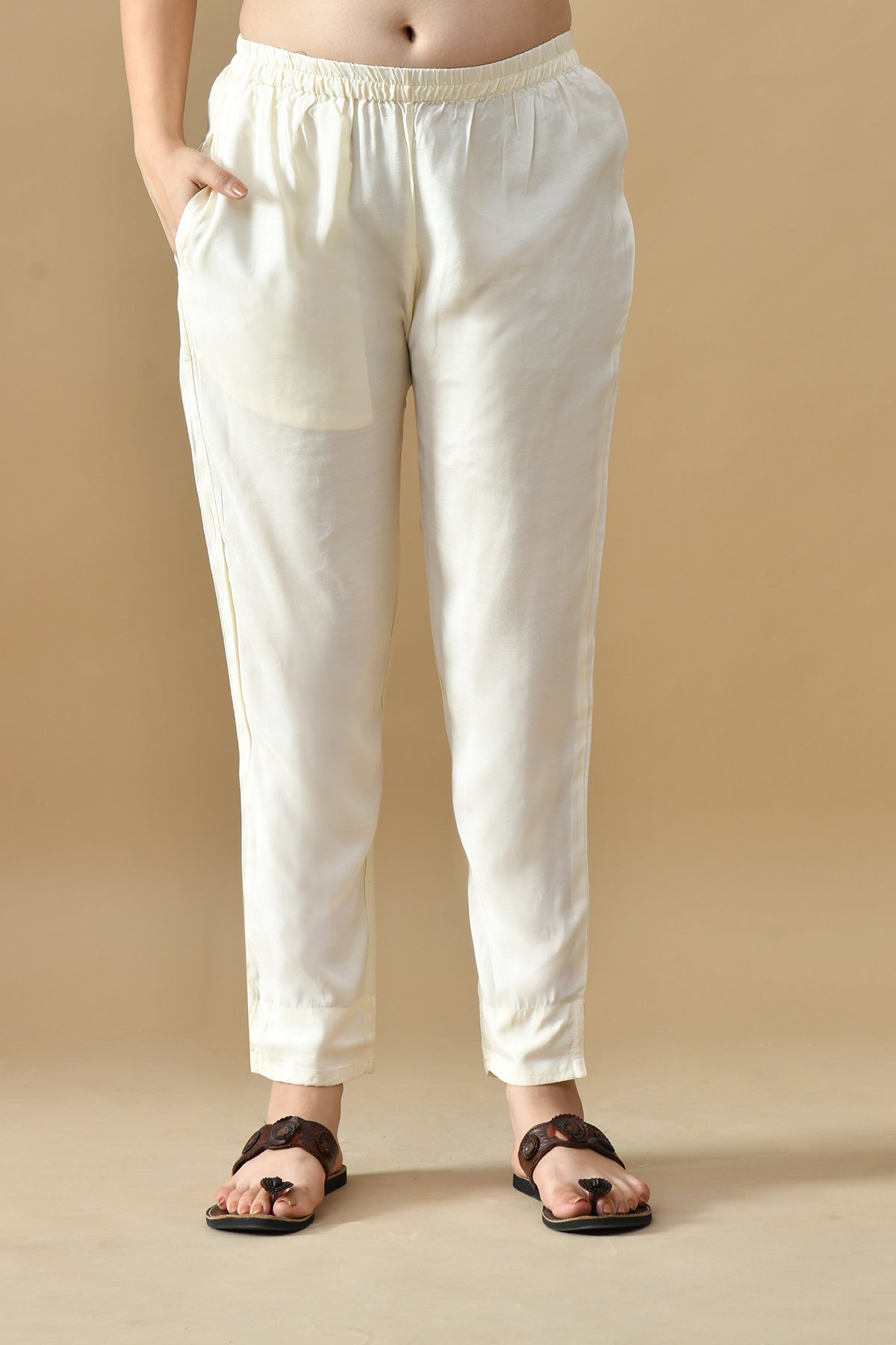 Cream Printed Kurta Set