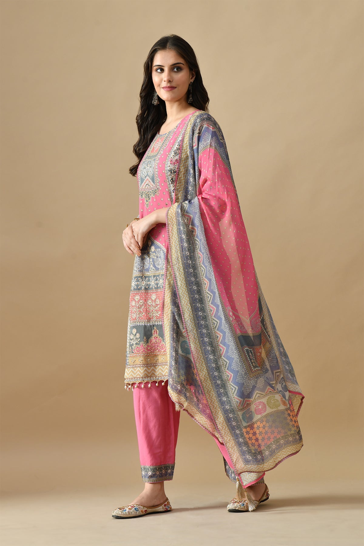 Multi Embellished Kurta Set