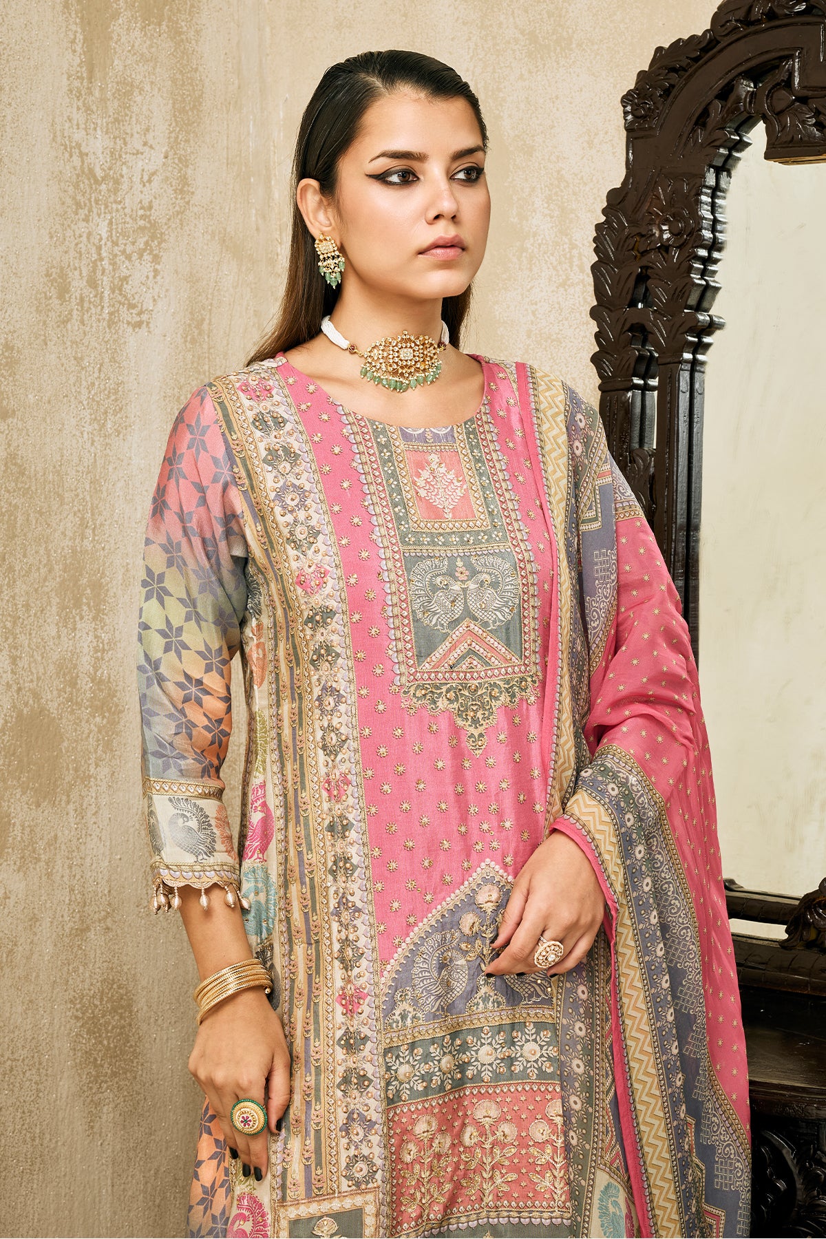 Multi Embellished Kurta Set