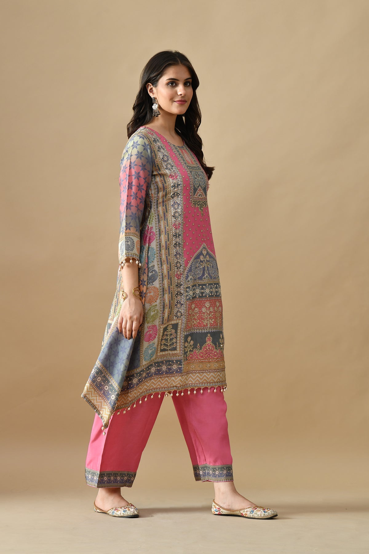 Multi Embellished Kurta Set