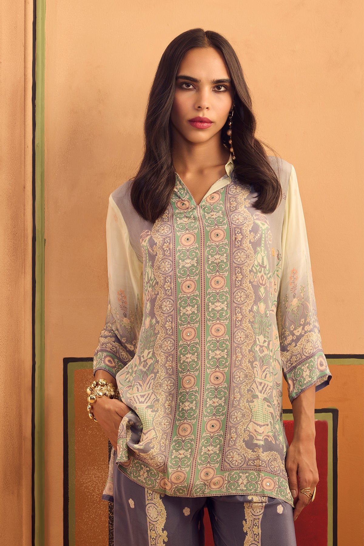 Cream Printed Co-Ord Set
