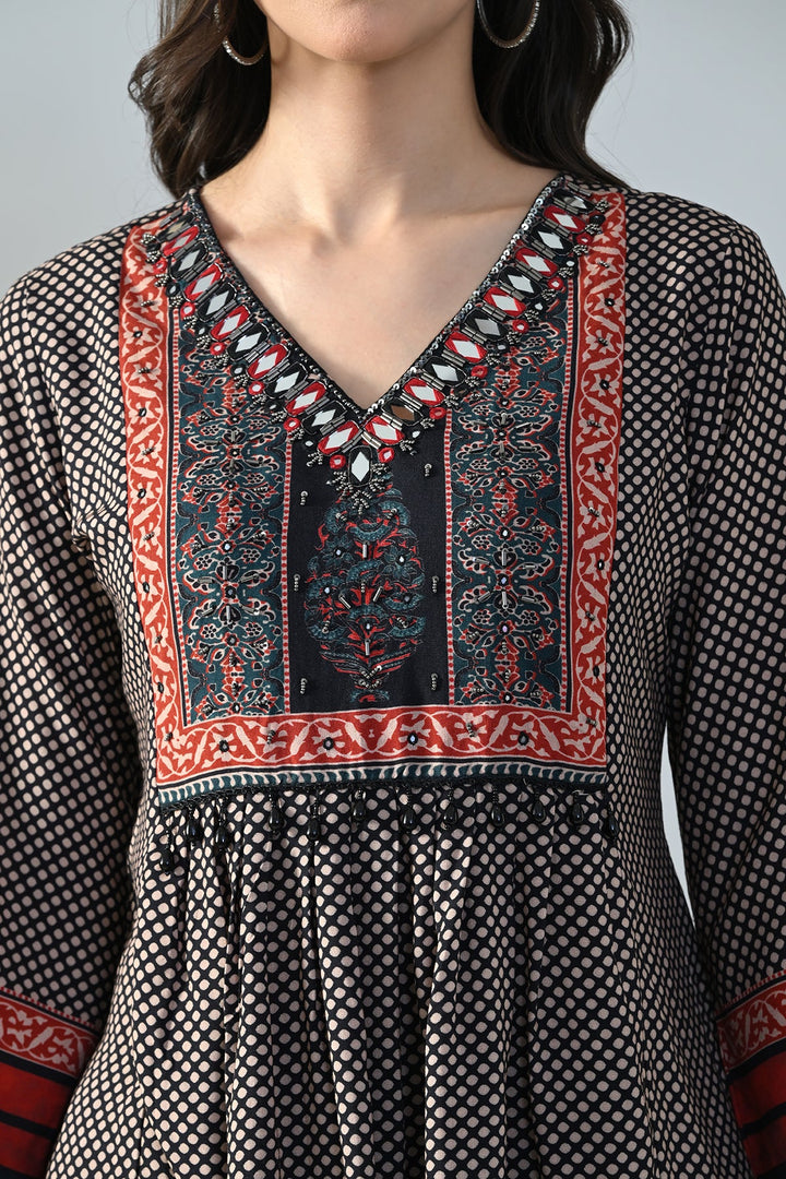 Black Printed Co-Ord Set