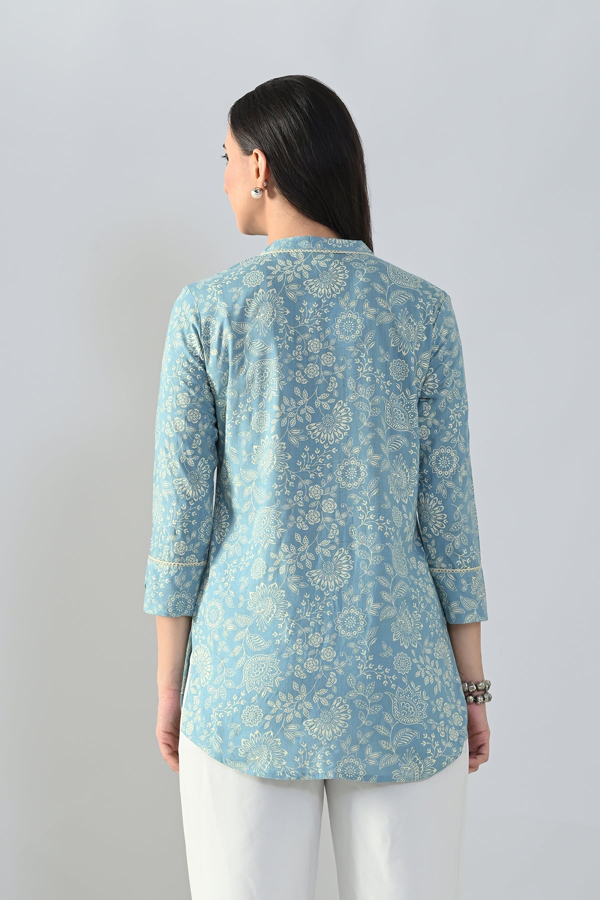 Green Printed Straight Top