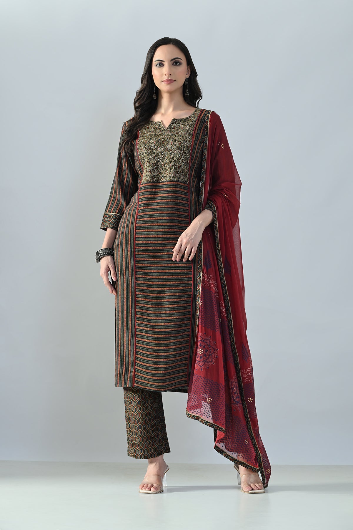 Multi Embellished Kurta Set