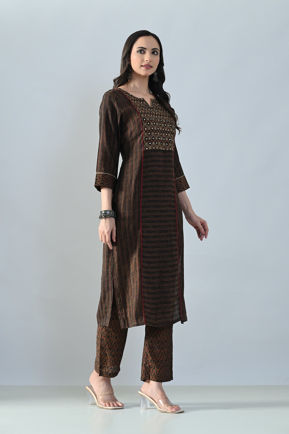 Multi Embellished Kurta 3 Pcs Set