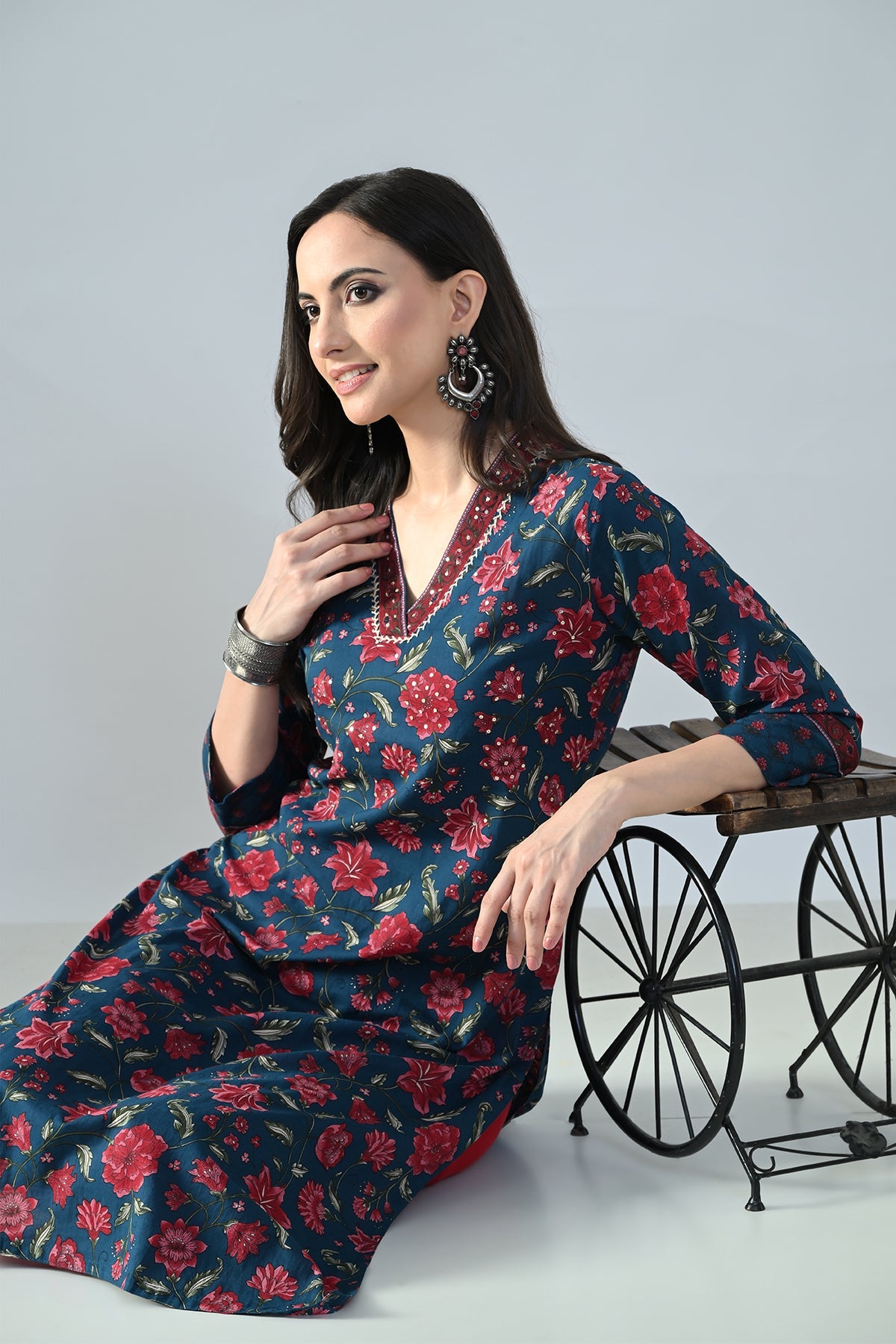 Blue Printed Kurta