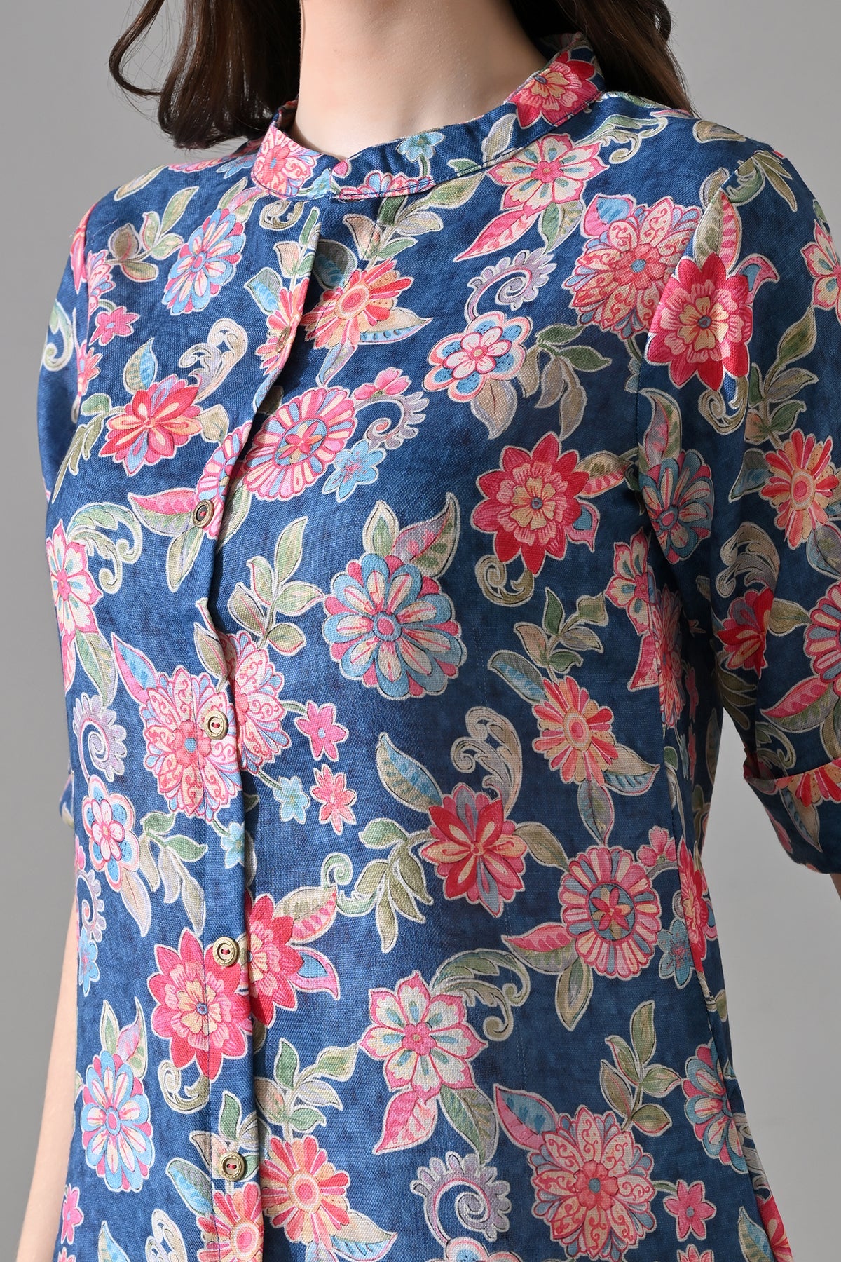 Blue Floral Printed Top