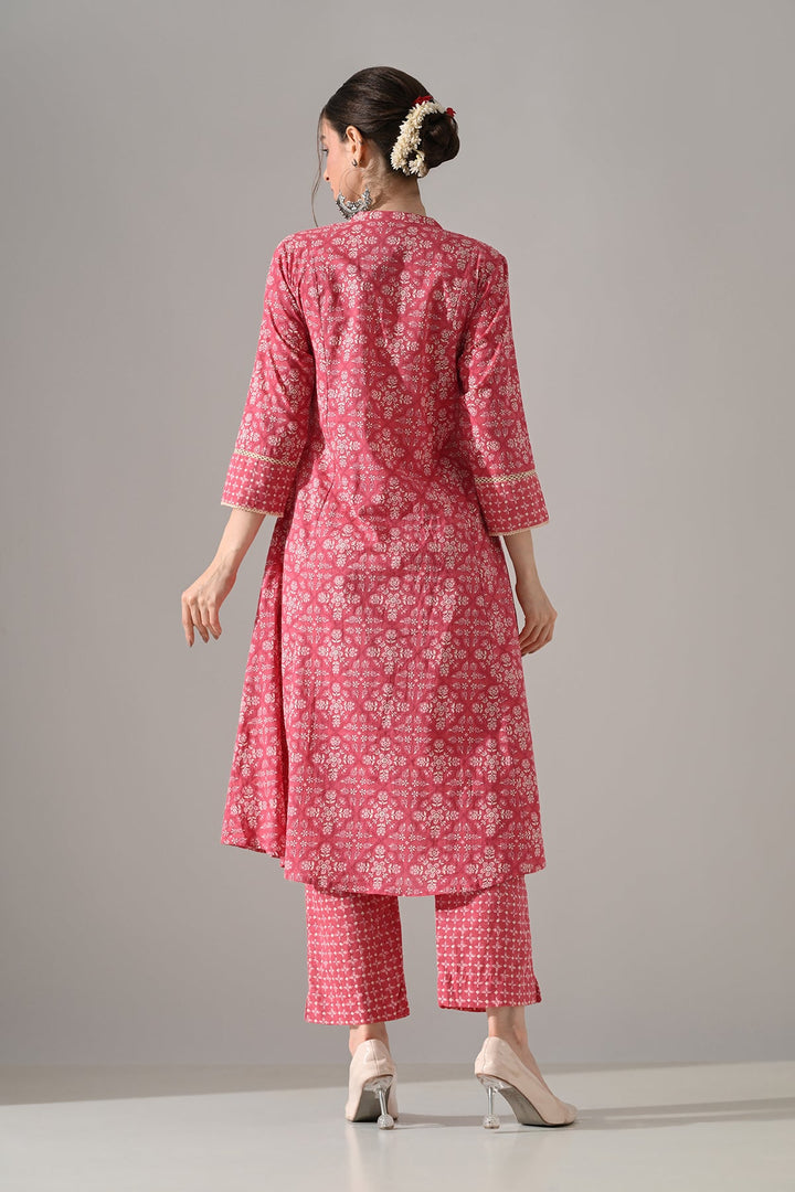 Pink Printed Kurta Set