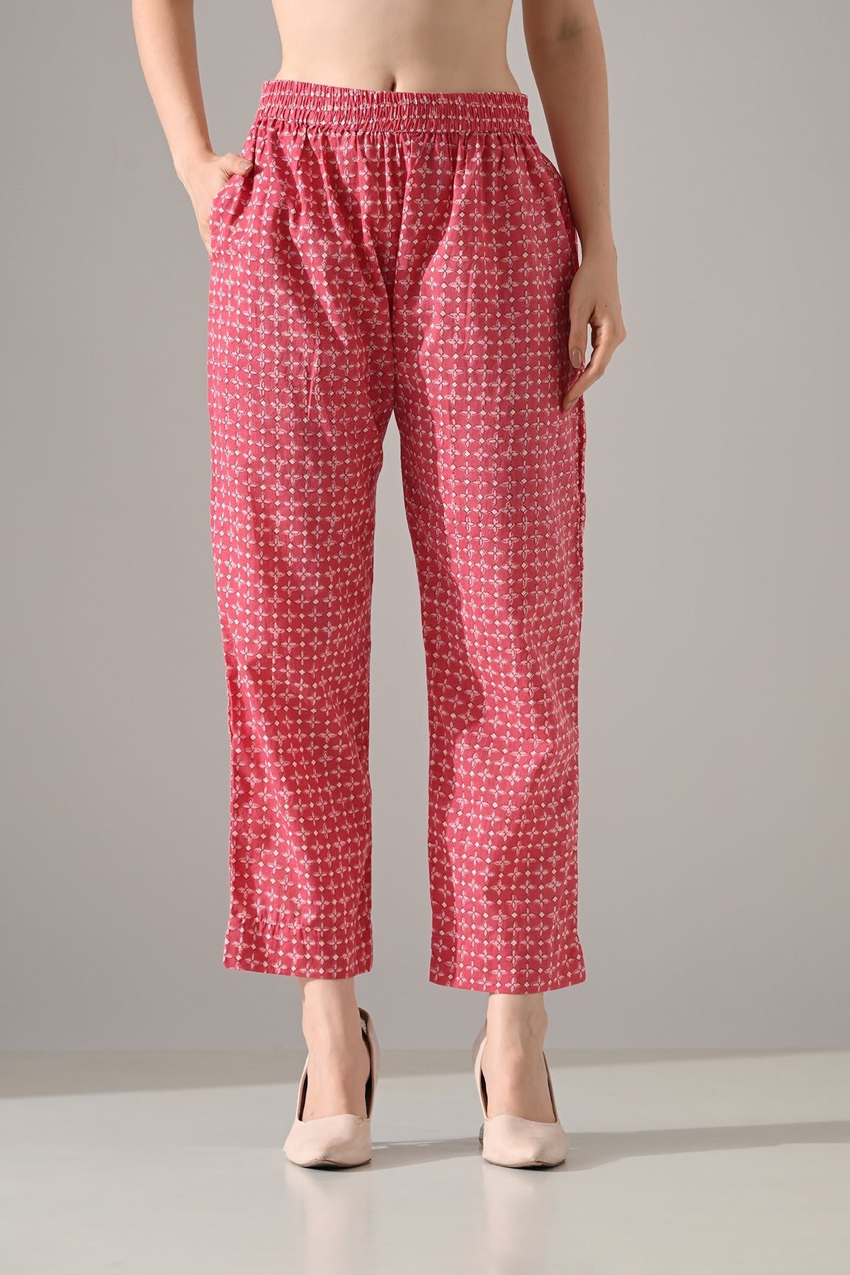Pink Printed Kurta Set