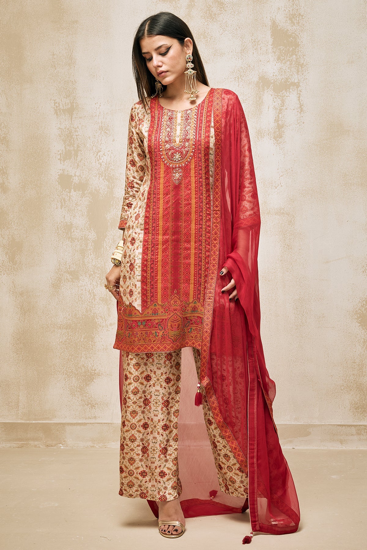 Multi Printed Kurta Set (3 Piece)