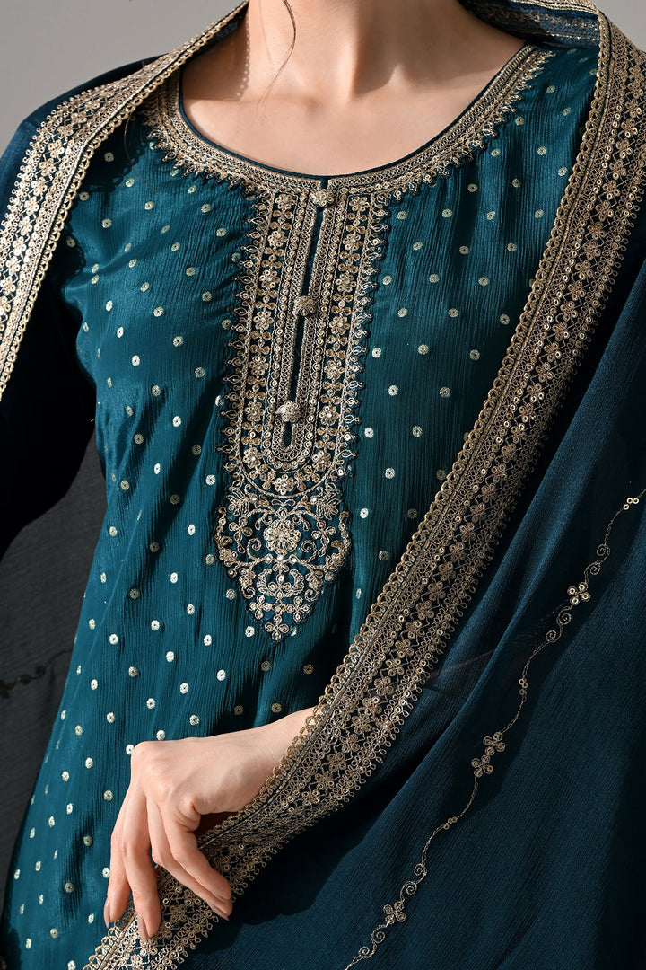 Green Printed Straight Kurta Set