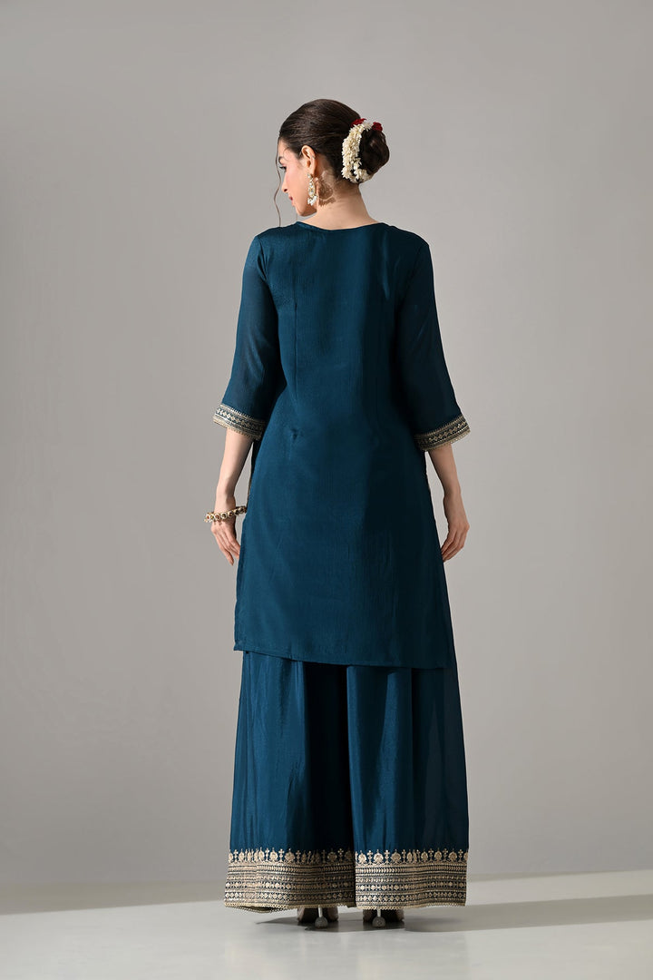 Green Printed Straight Kurta Set