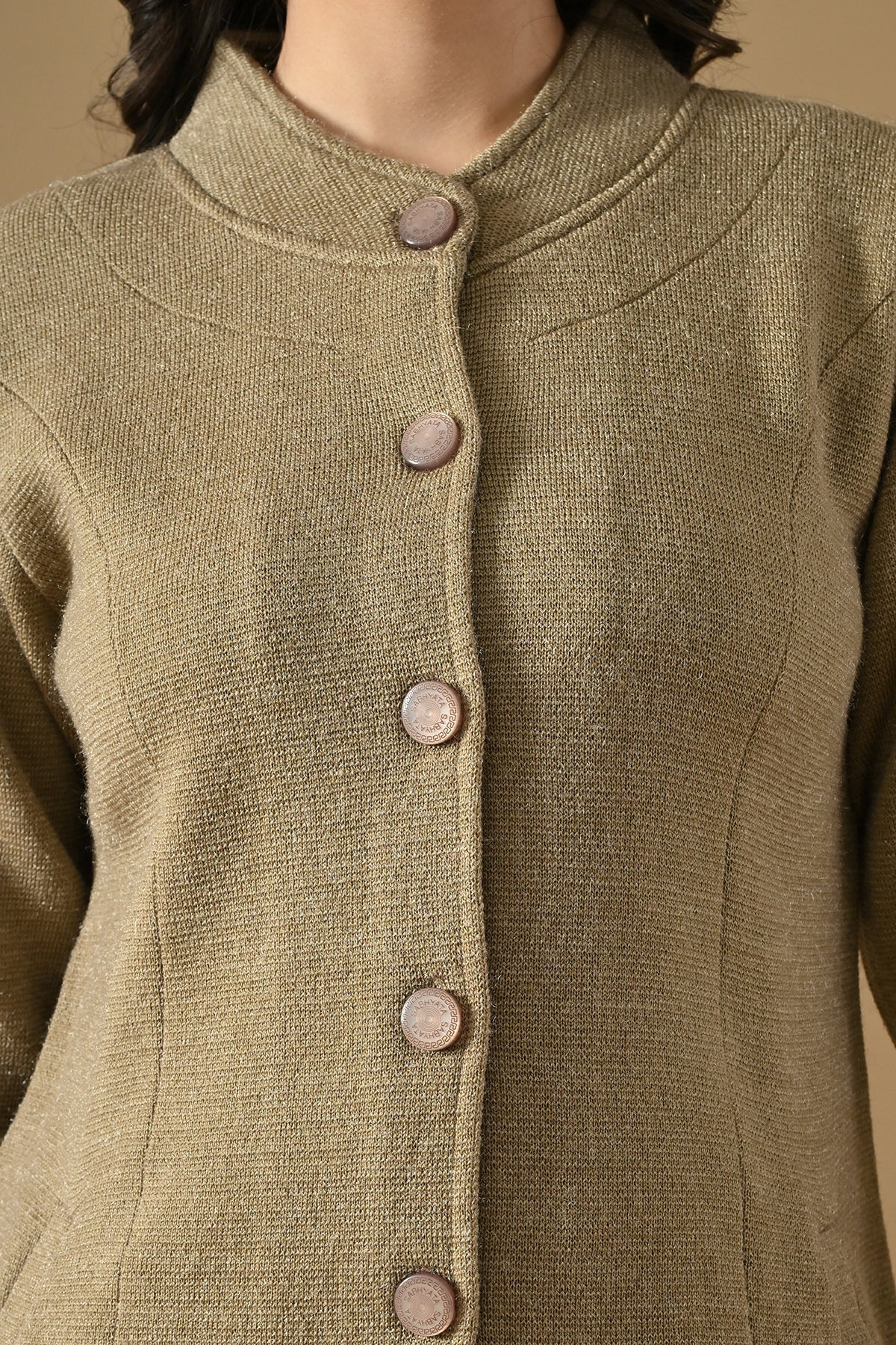 Winter Camel Woven Longline Cardigan