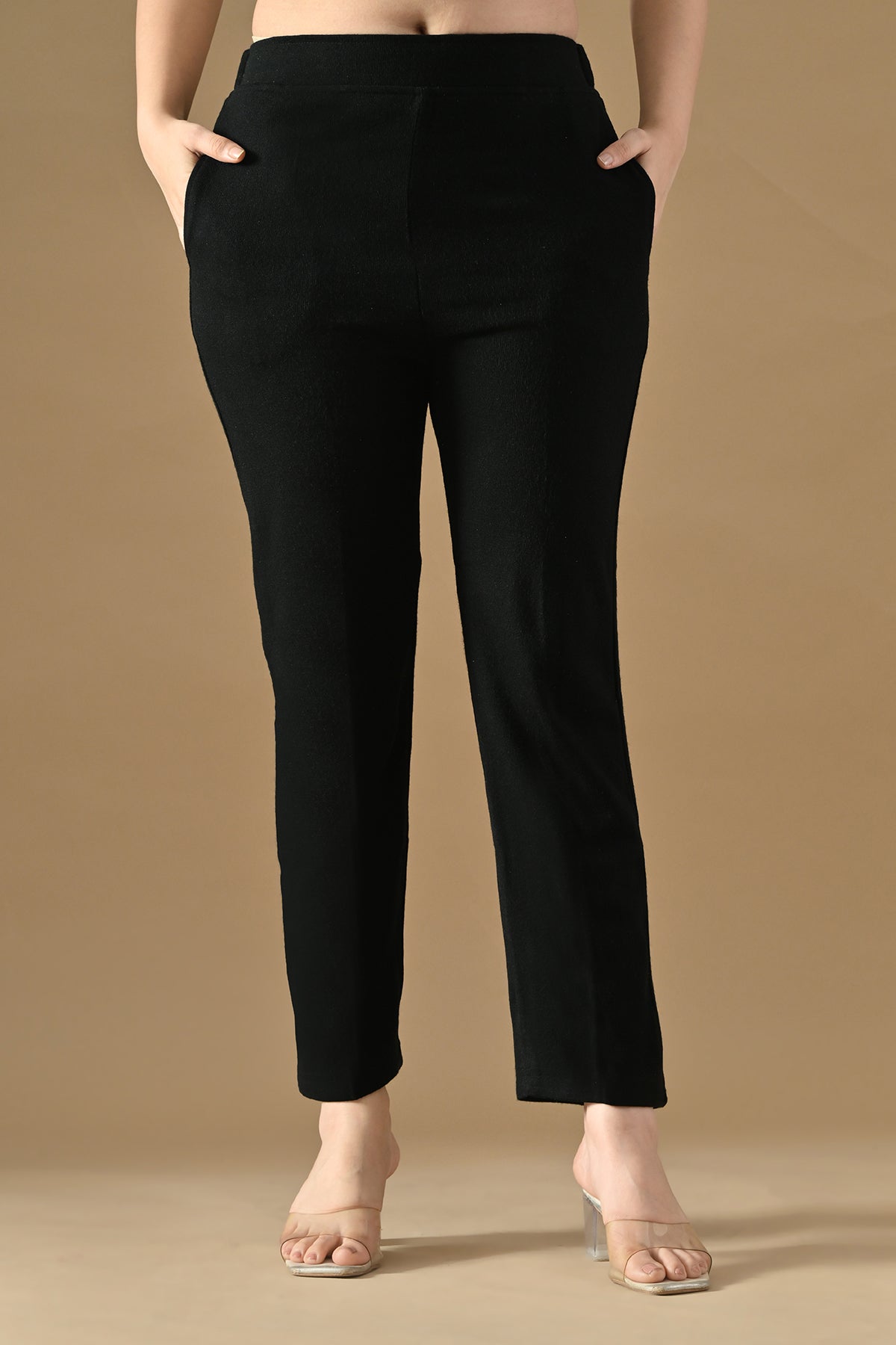 Winter Black Printed Ethnic Motifs Woven Kurta Set