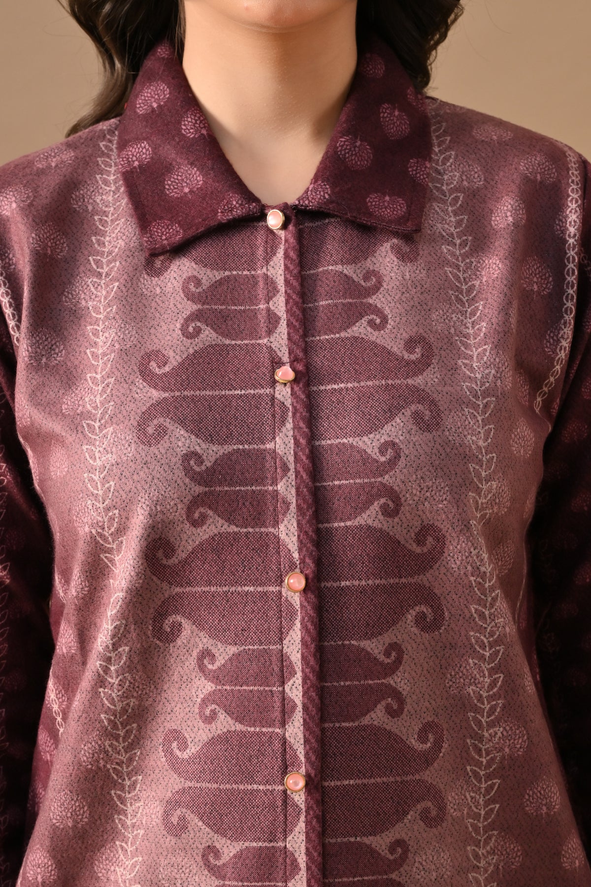 Winter Wine Printed Woven Co-Ord Set