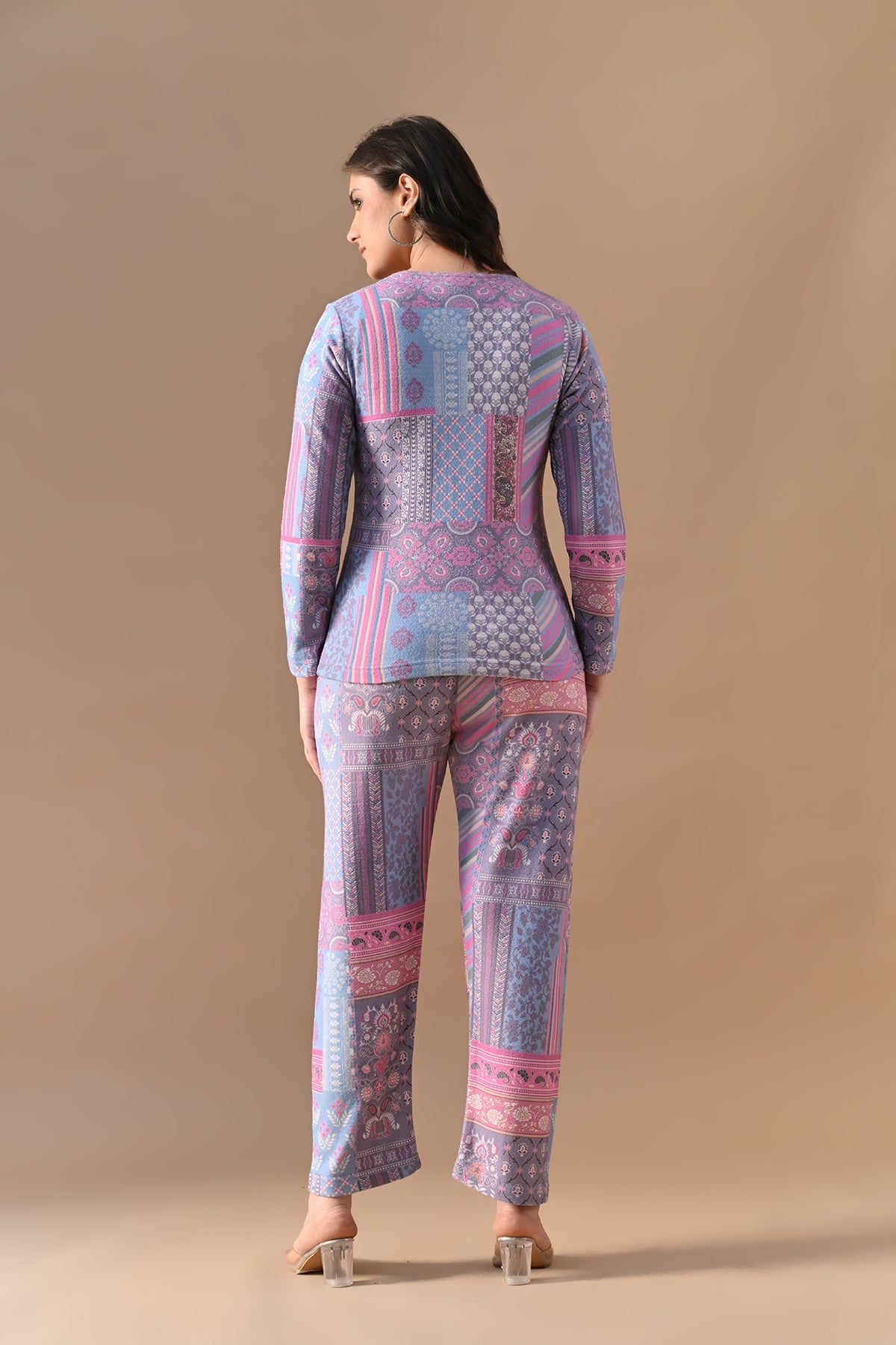 Winter Multi Ethnic Motifs Woven Co-Ord Set