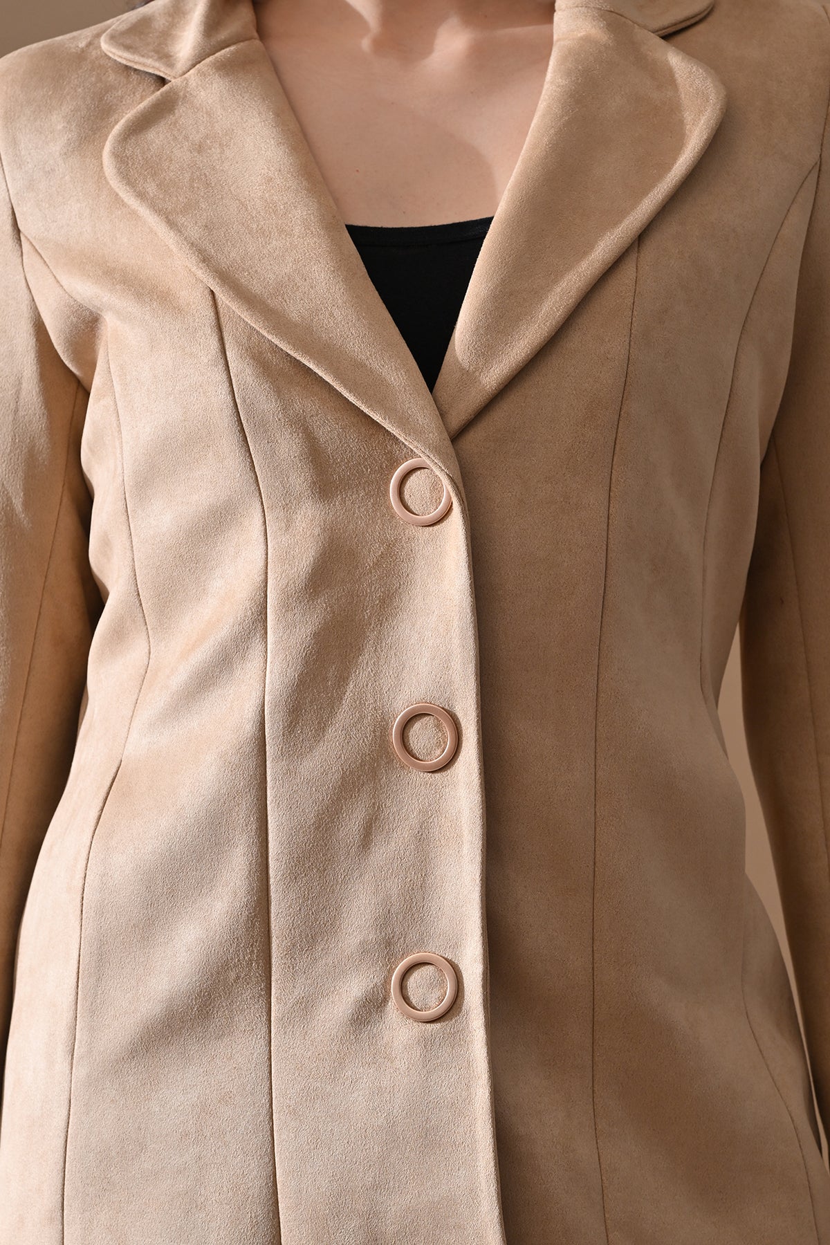 Winter Fawn Classic Notch Collar Neck Overcoat