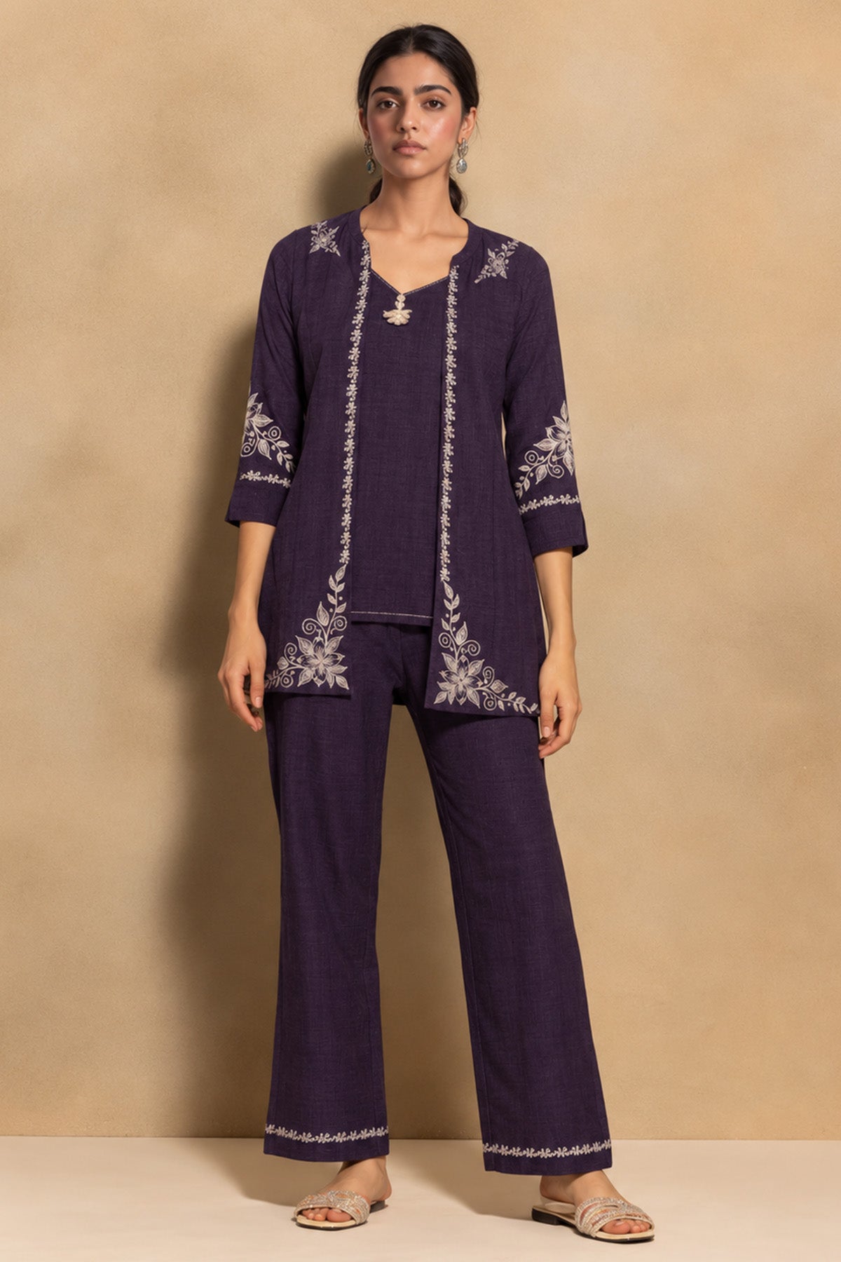Indigo Blue Embroidered Co-ord Set