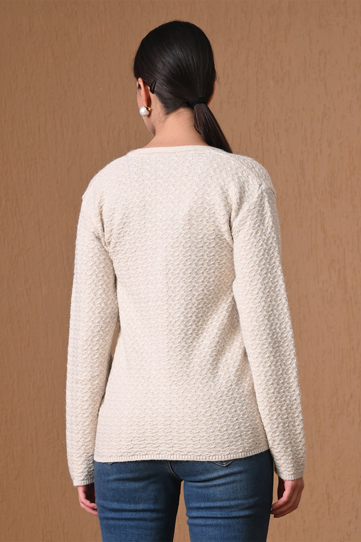 Winter Fawn Textured Knitted Cardigan