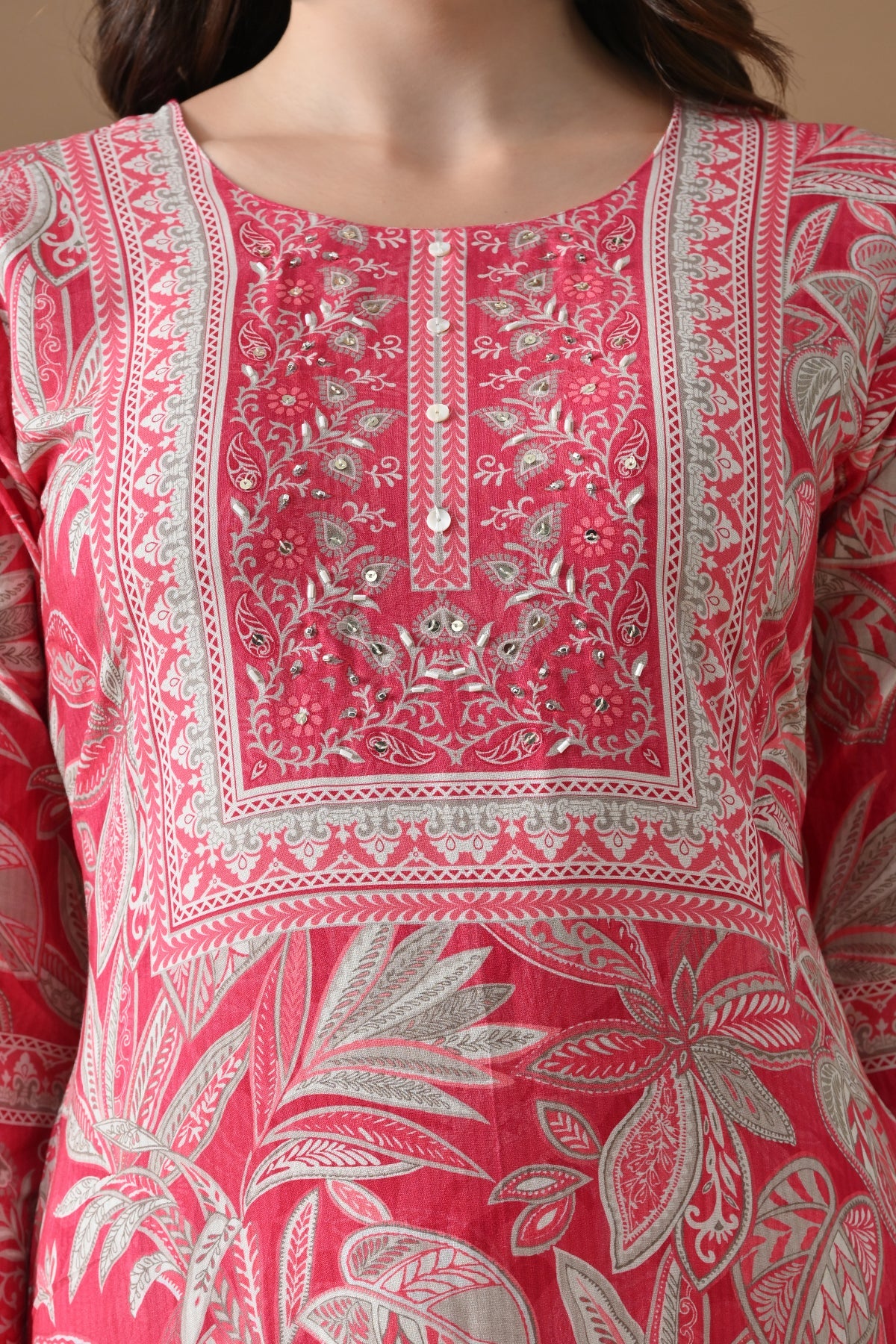 Pink Printed Kurta