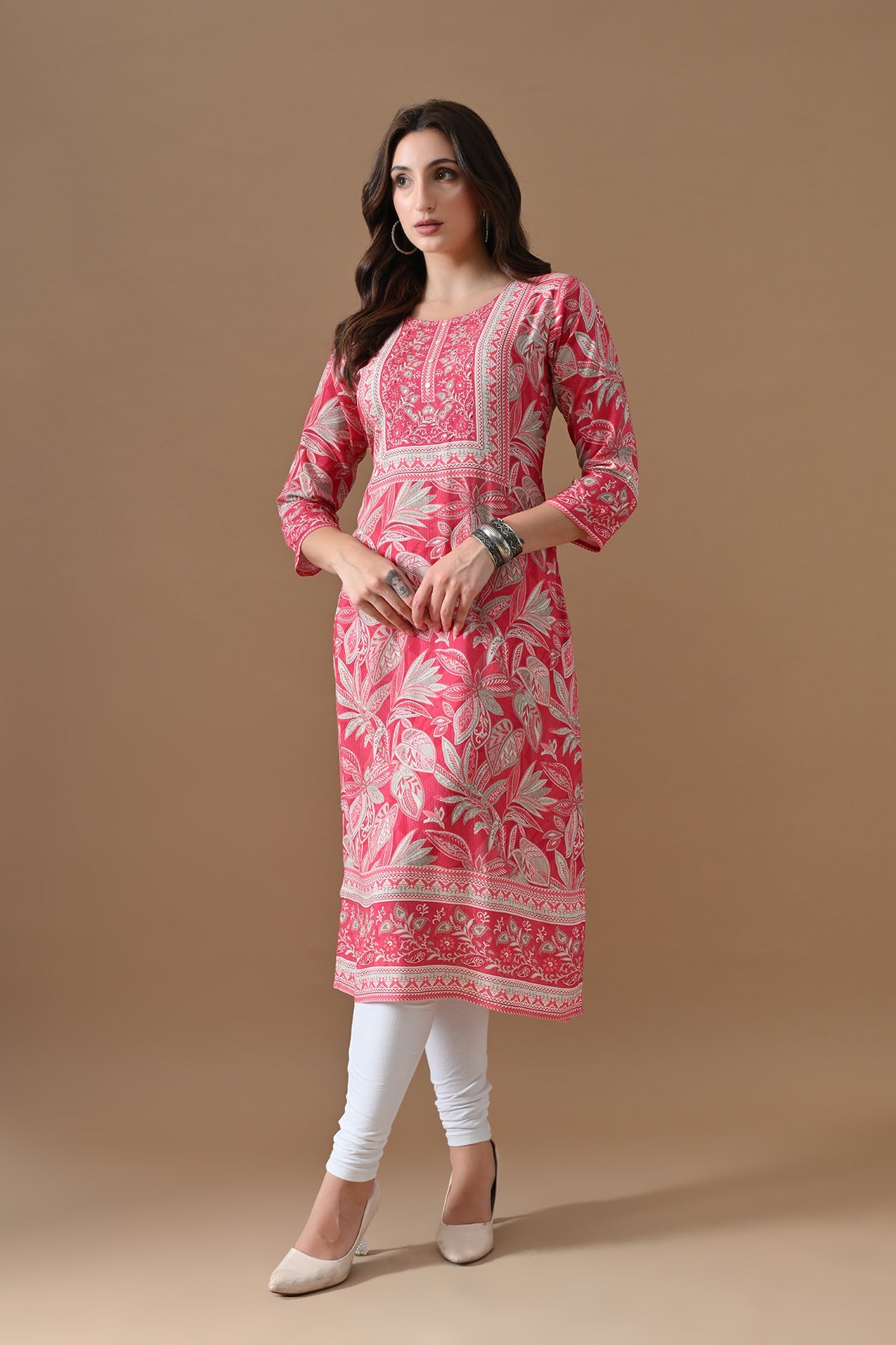 Pink Printed Kurta