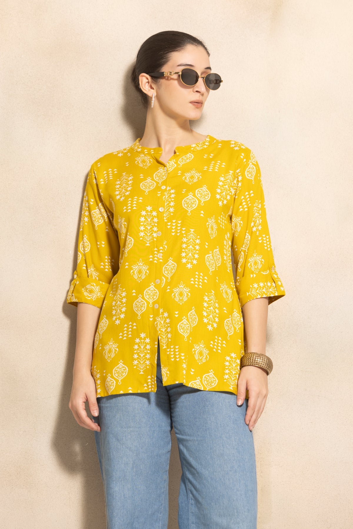 Yellow Printed Top