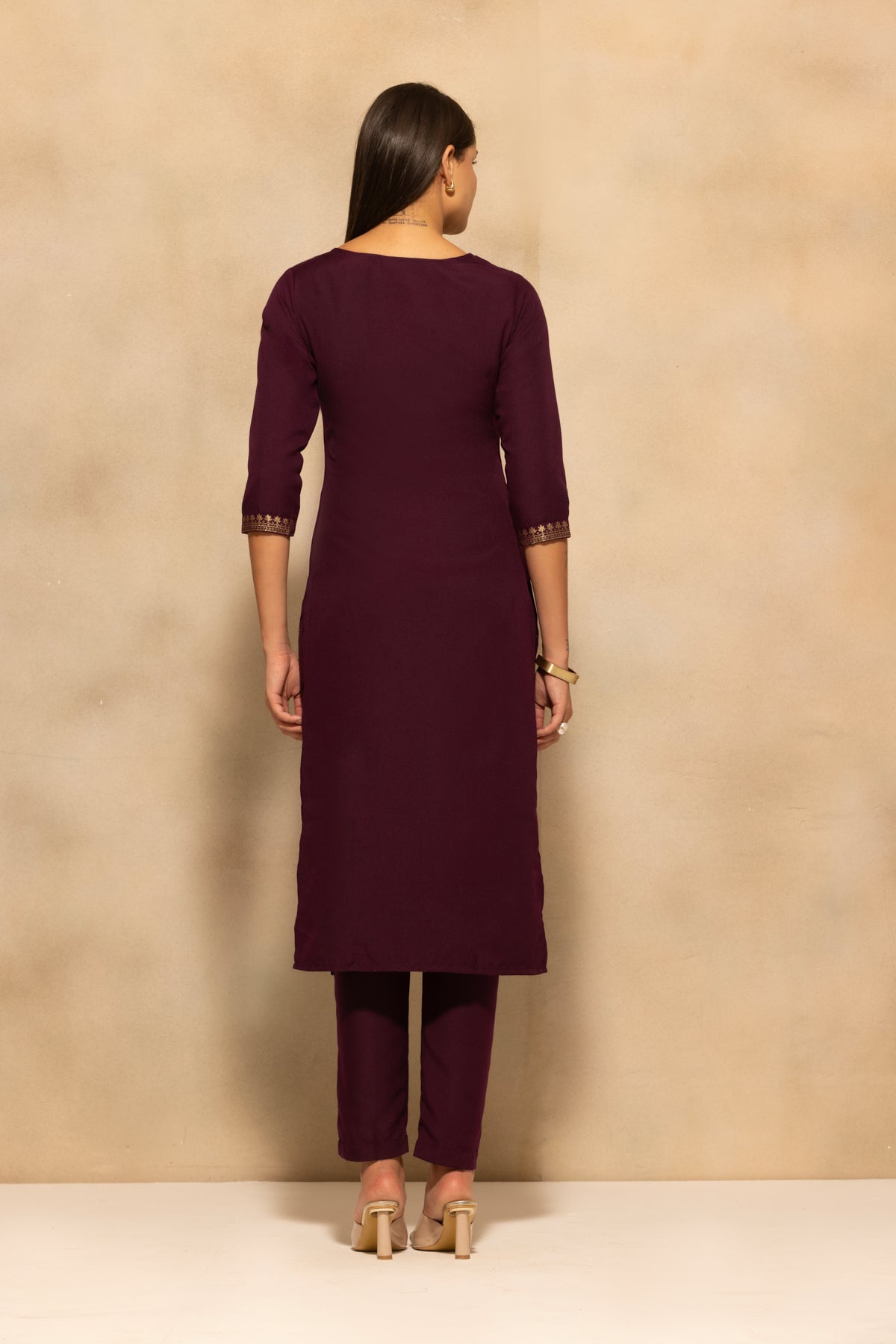 Purple Printed Kurta 3 Pcs Set