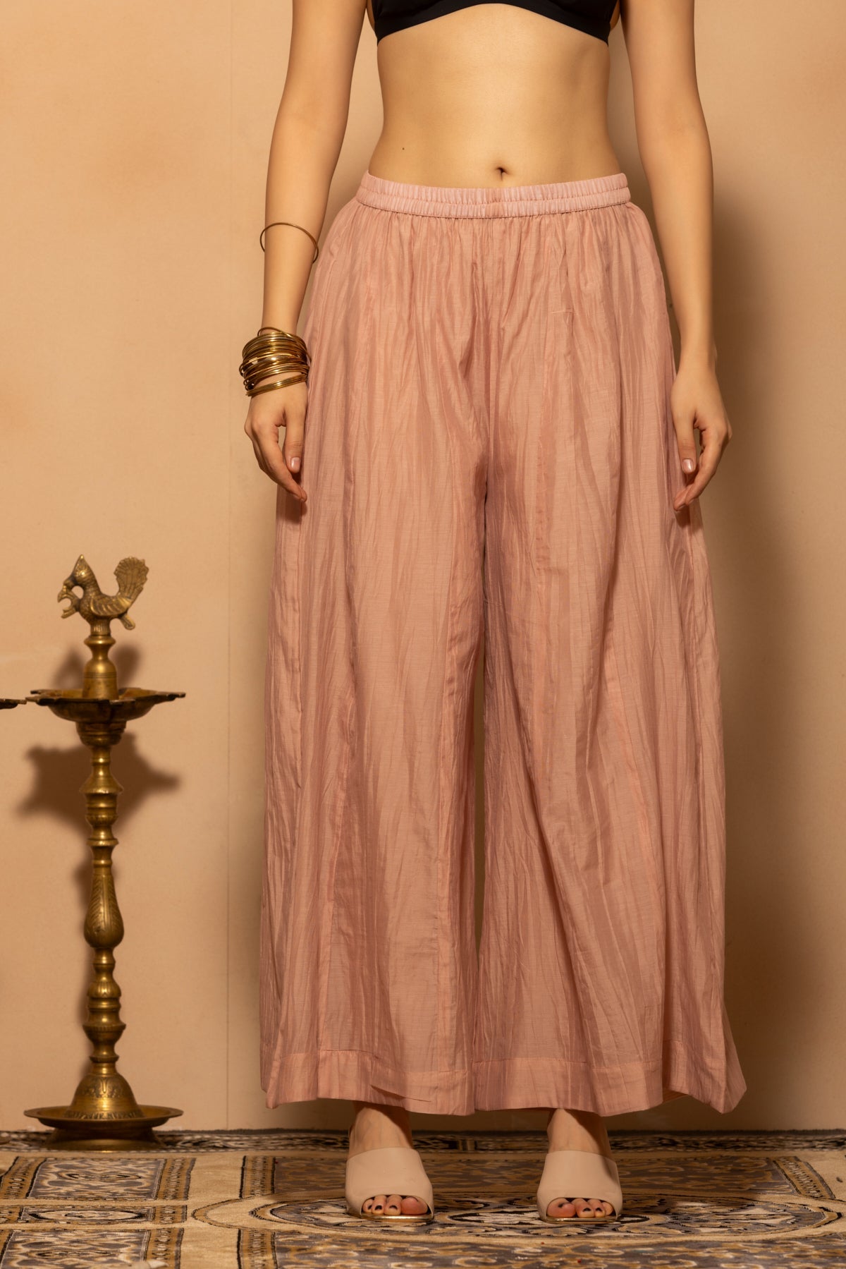 Pink A-line Embroidered Kurta 3 Pcs Set