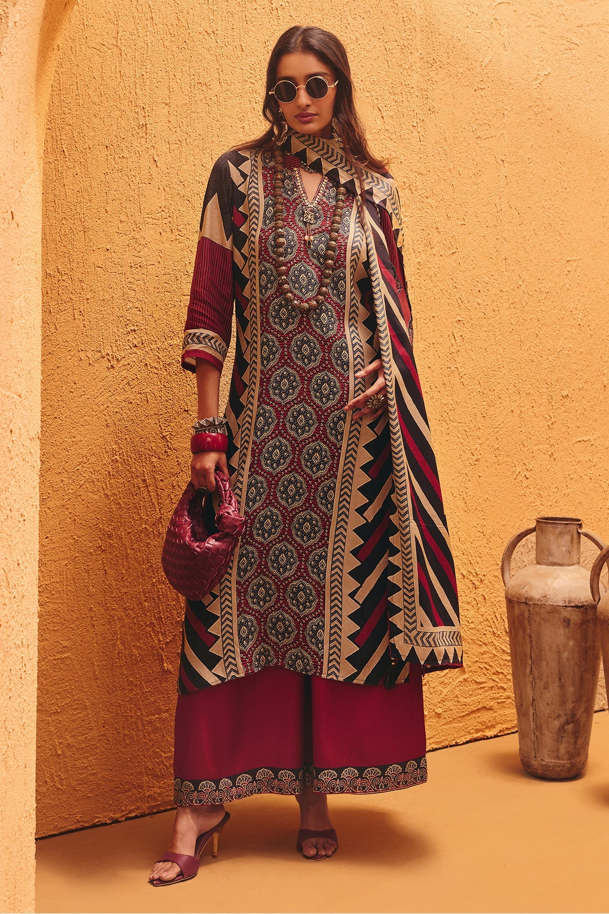 Multi Printed Kurta 3 Pcs Set