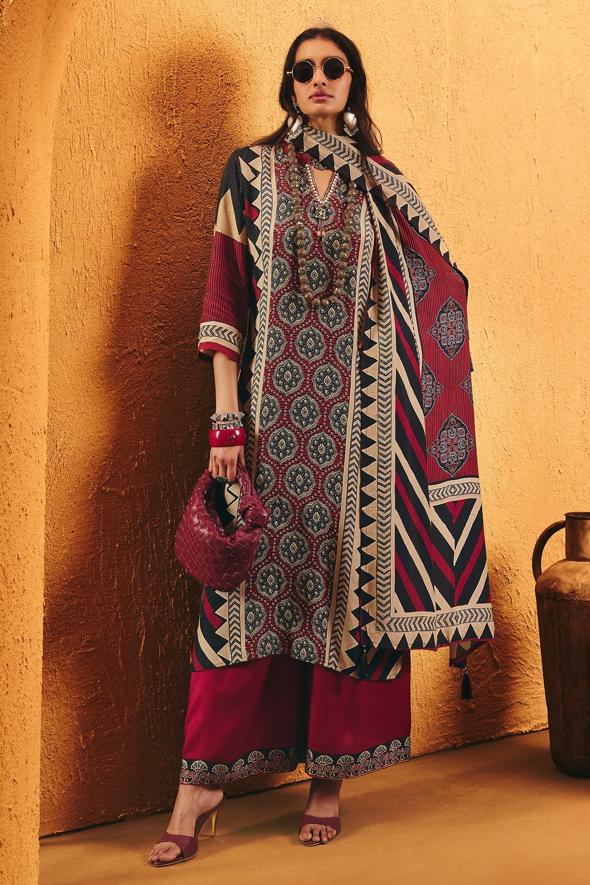 Multi Printed Kurta 3 Pcs Set