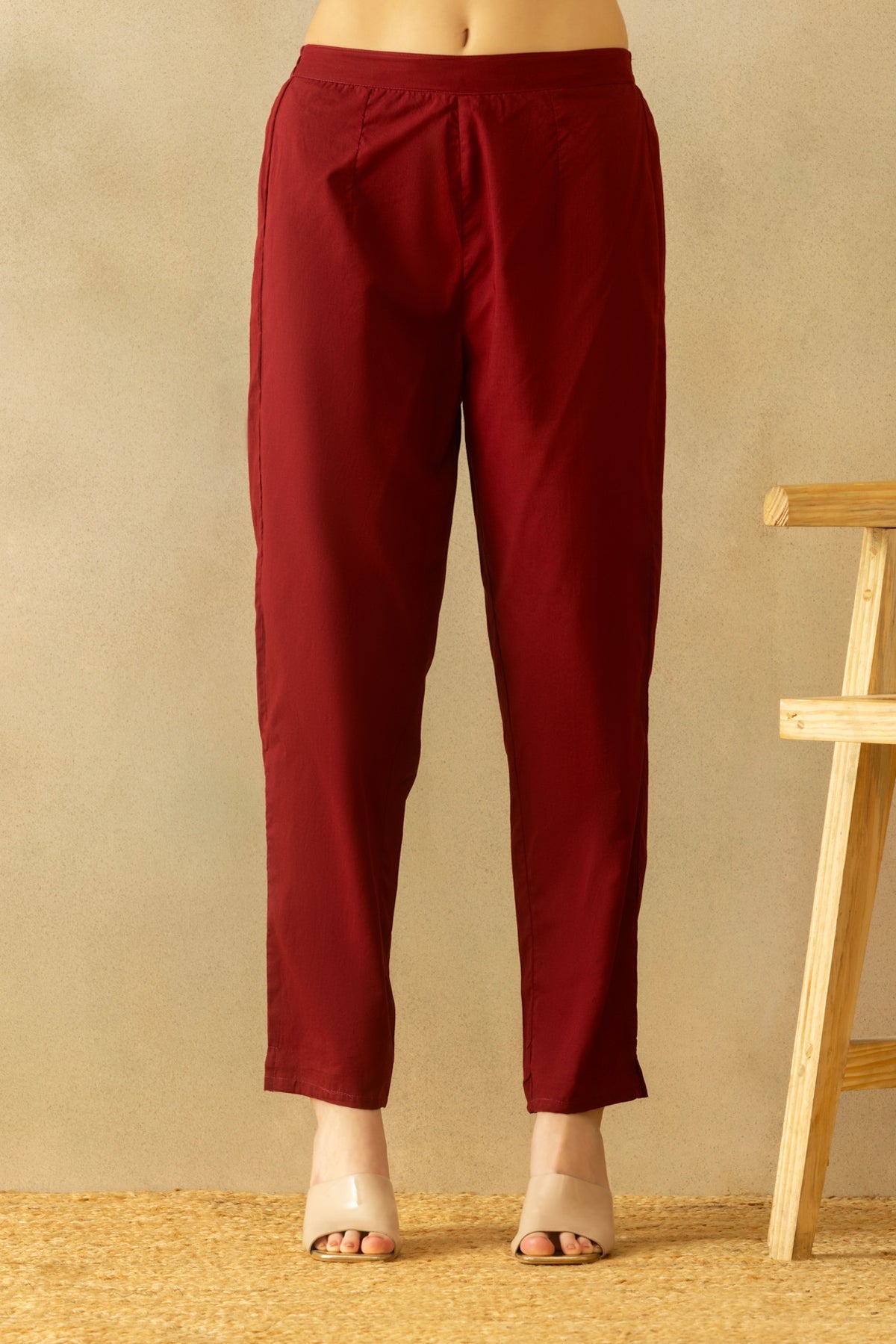 Maroon Bandhani Printed A-line Kurta 3 Pcs Set