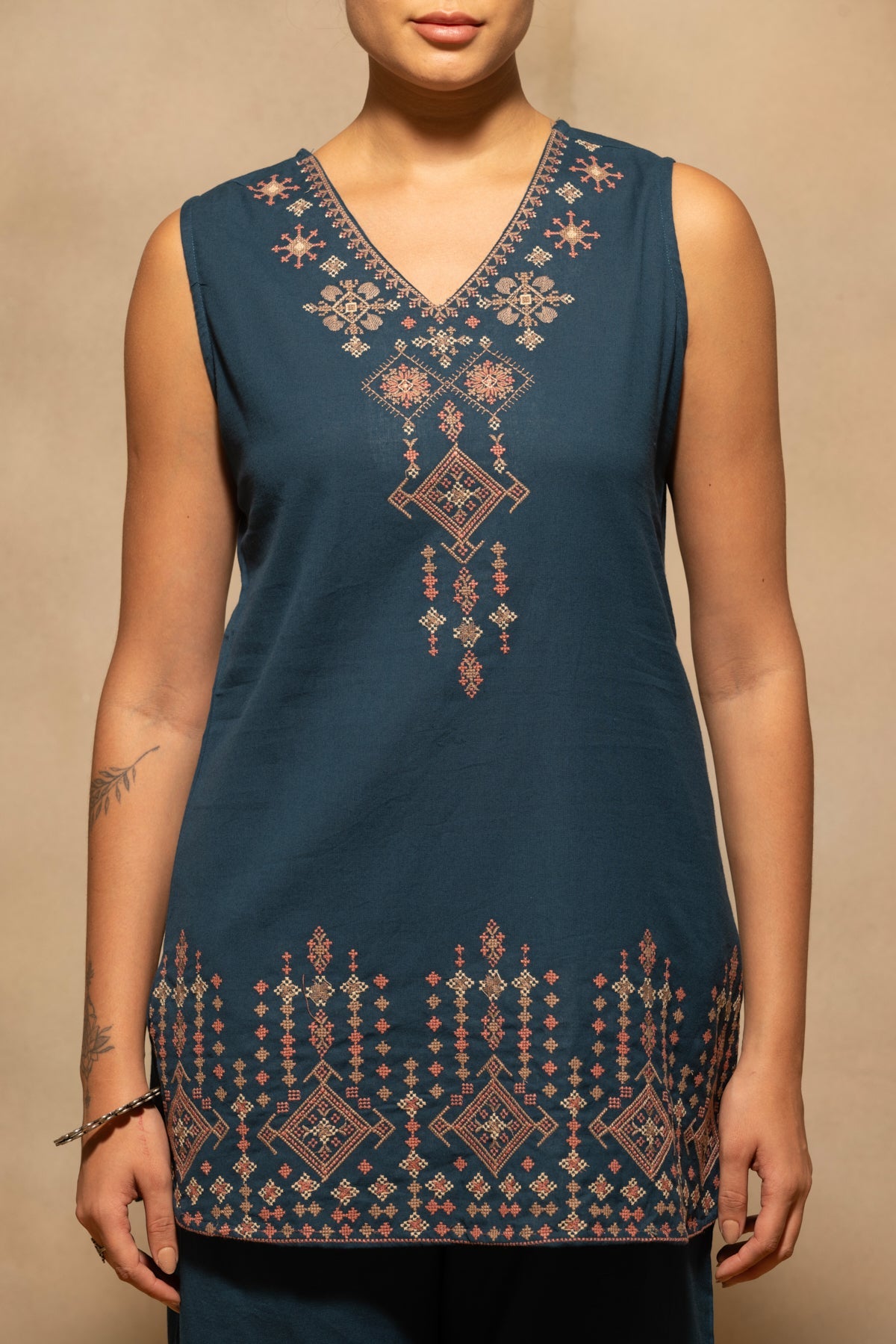 Blue Embroidered Co-Ord Set